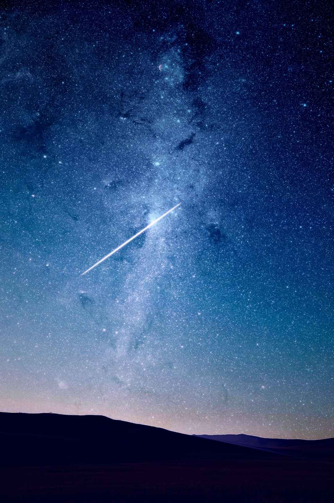 流星 星星  夜空  蓝色 图片