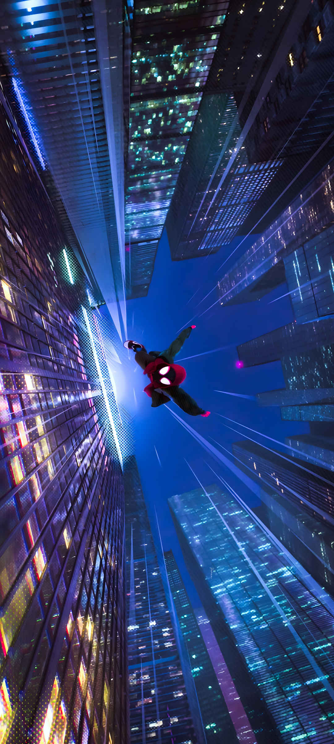 蜘蛛侠纵横宇宙 高楼 从天而降 手机高清壁纸