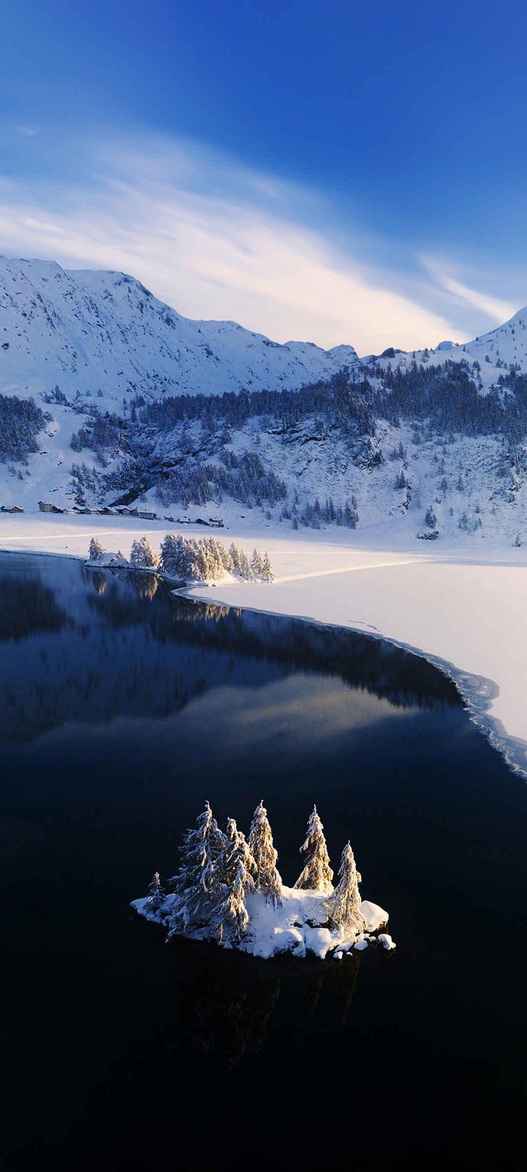 冬天 雪景 湖 树打开手机壁纸