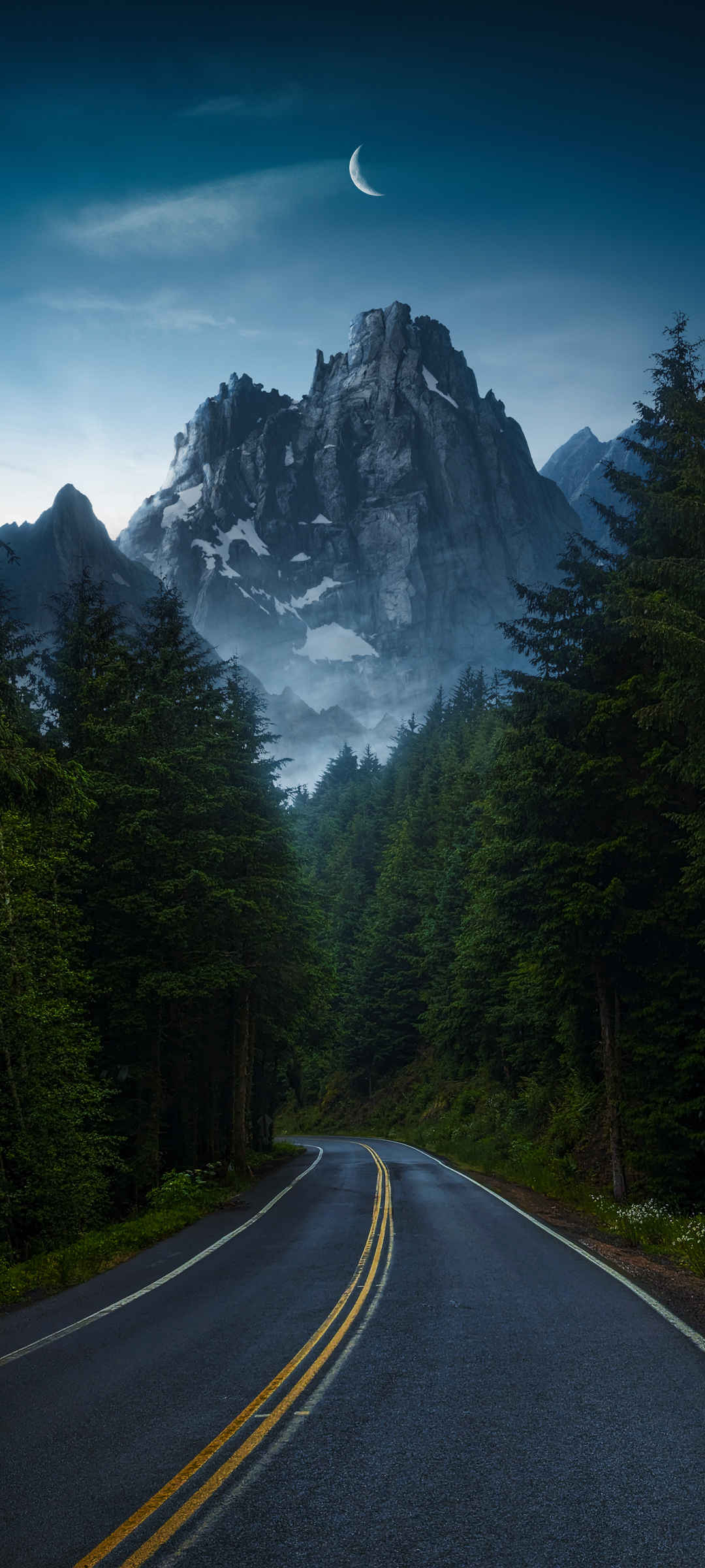 深山公路风景手机壁纸-