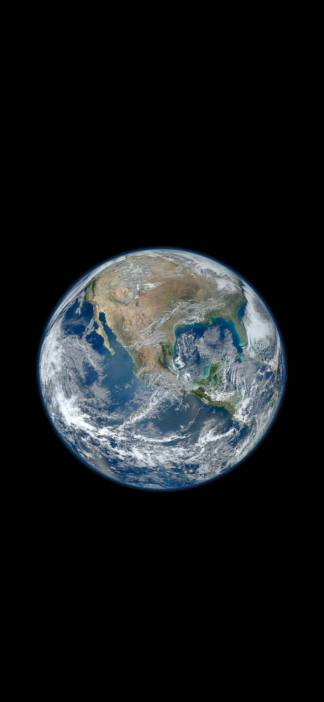 黑色背景美丽的地球4k手机壁纸-