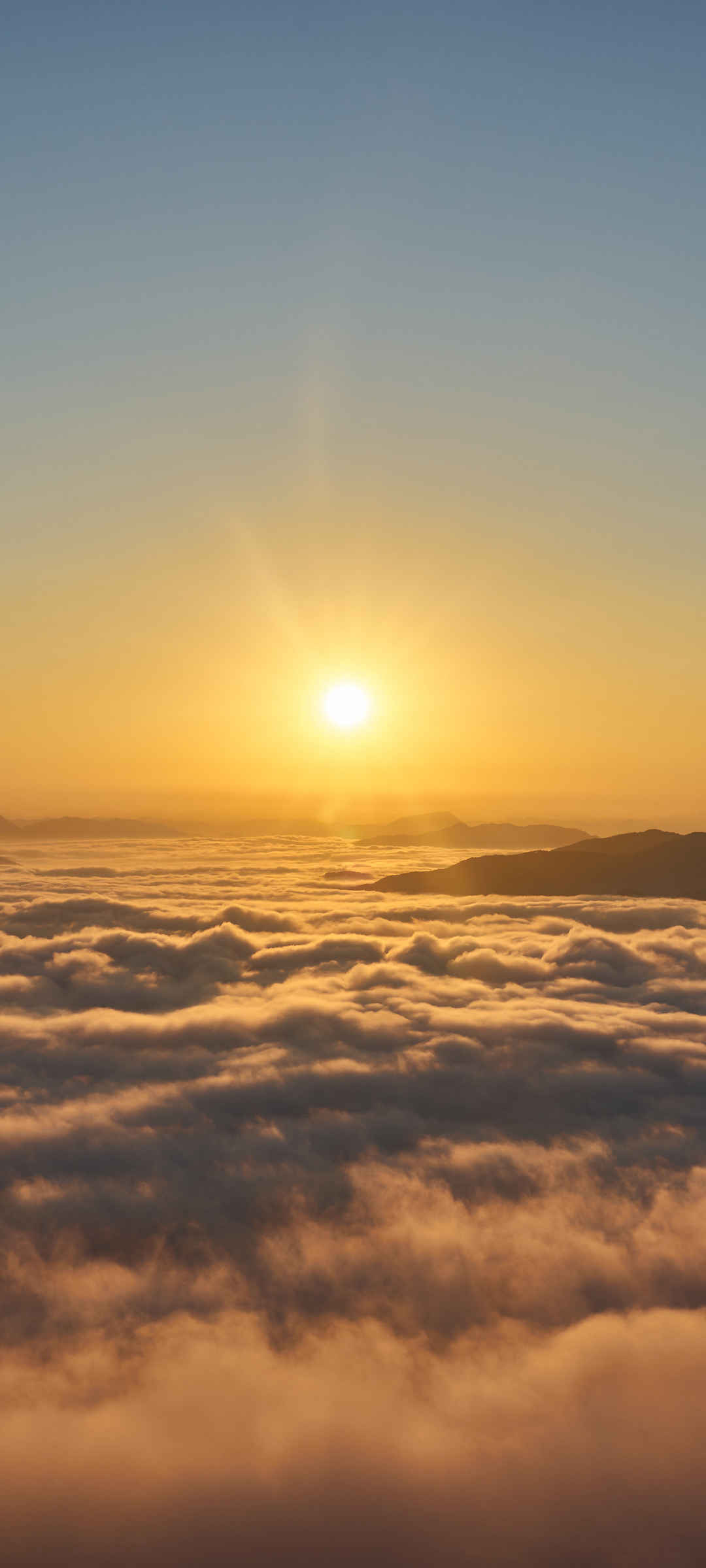 云海 太阳 全屏风景手机壁纸-