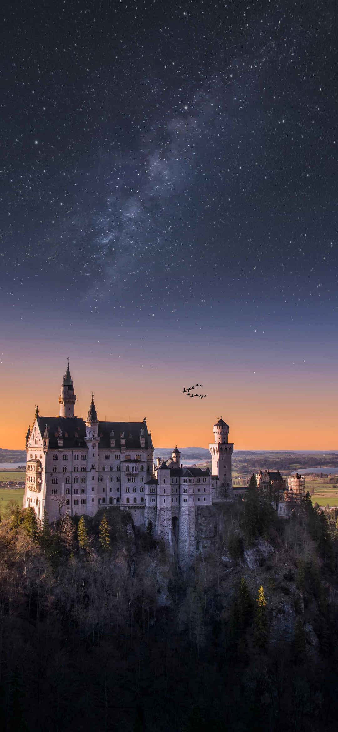 新天鹅城堡 星空 风景 6k手机壁纸
