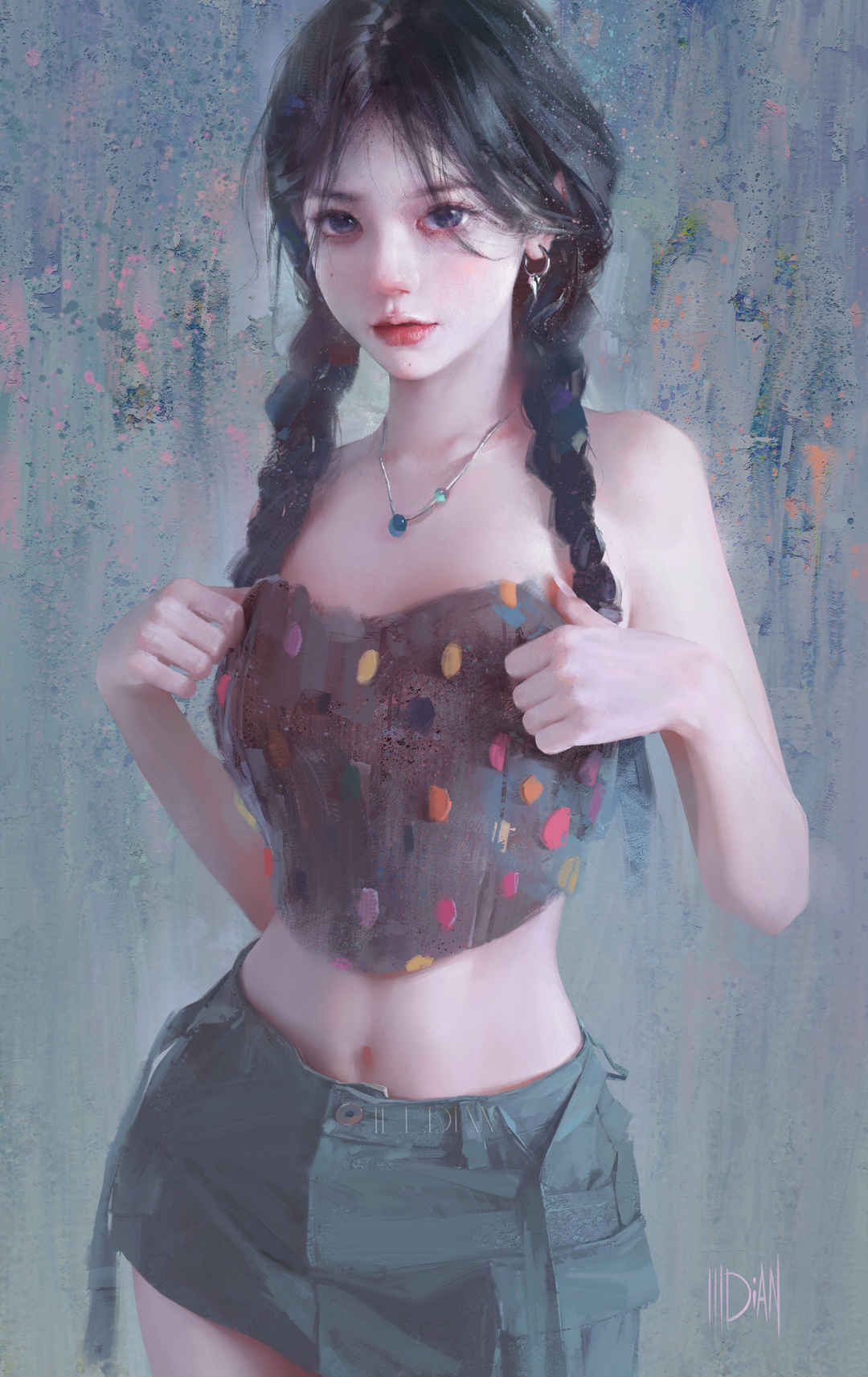 可爱双马尾少女全面屏壁纸