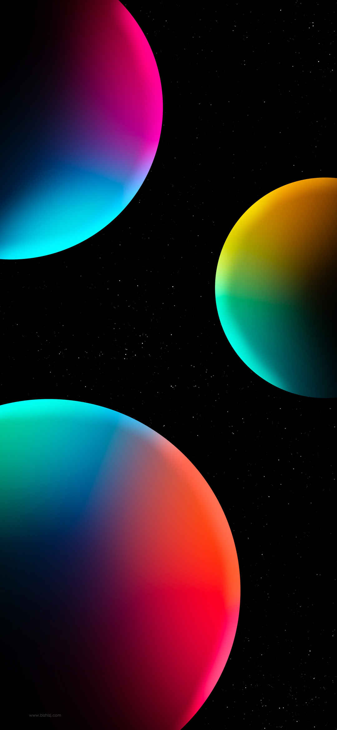 彩色气泡球手机壁纸-