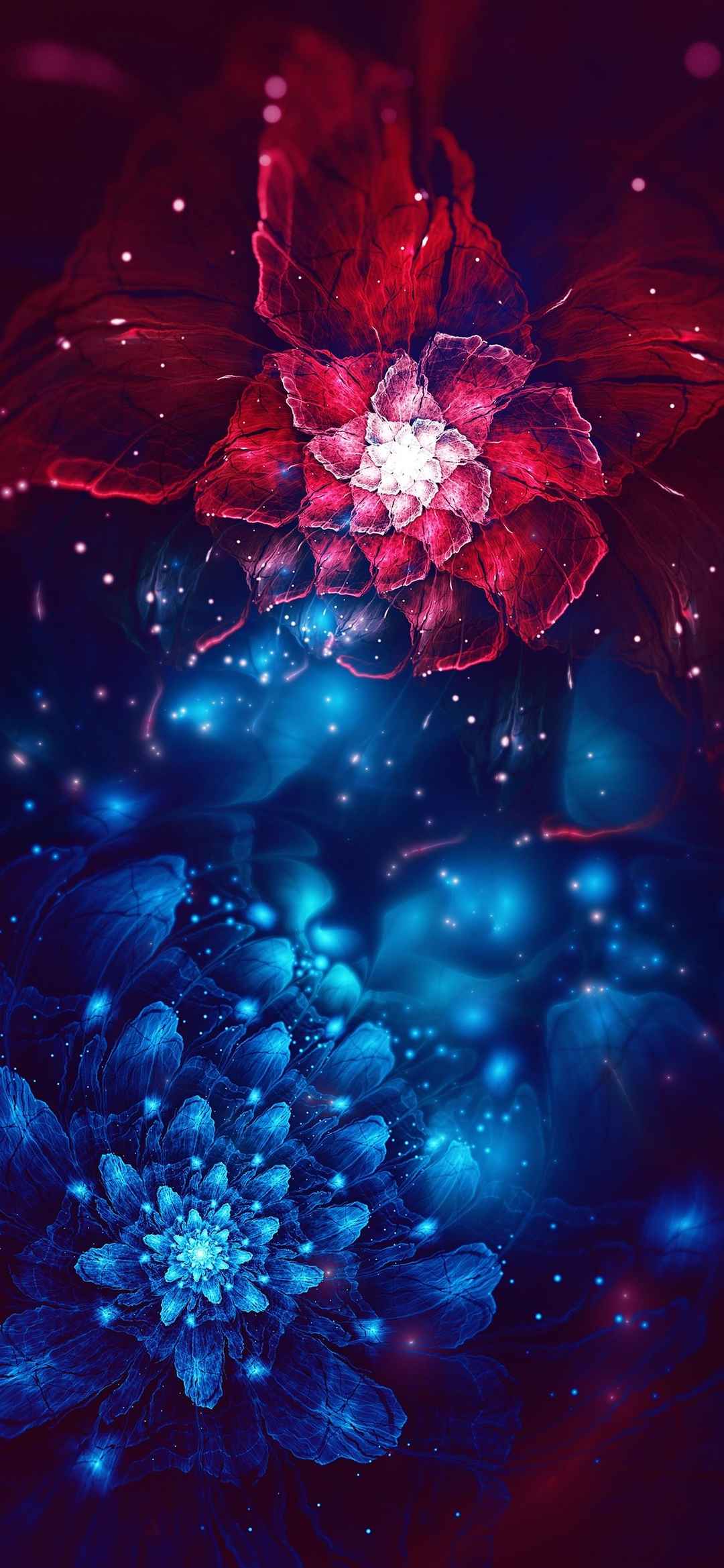 梦幻仙气花朵背景图手机壁纸-
