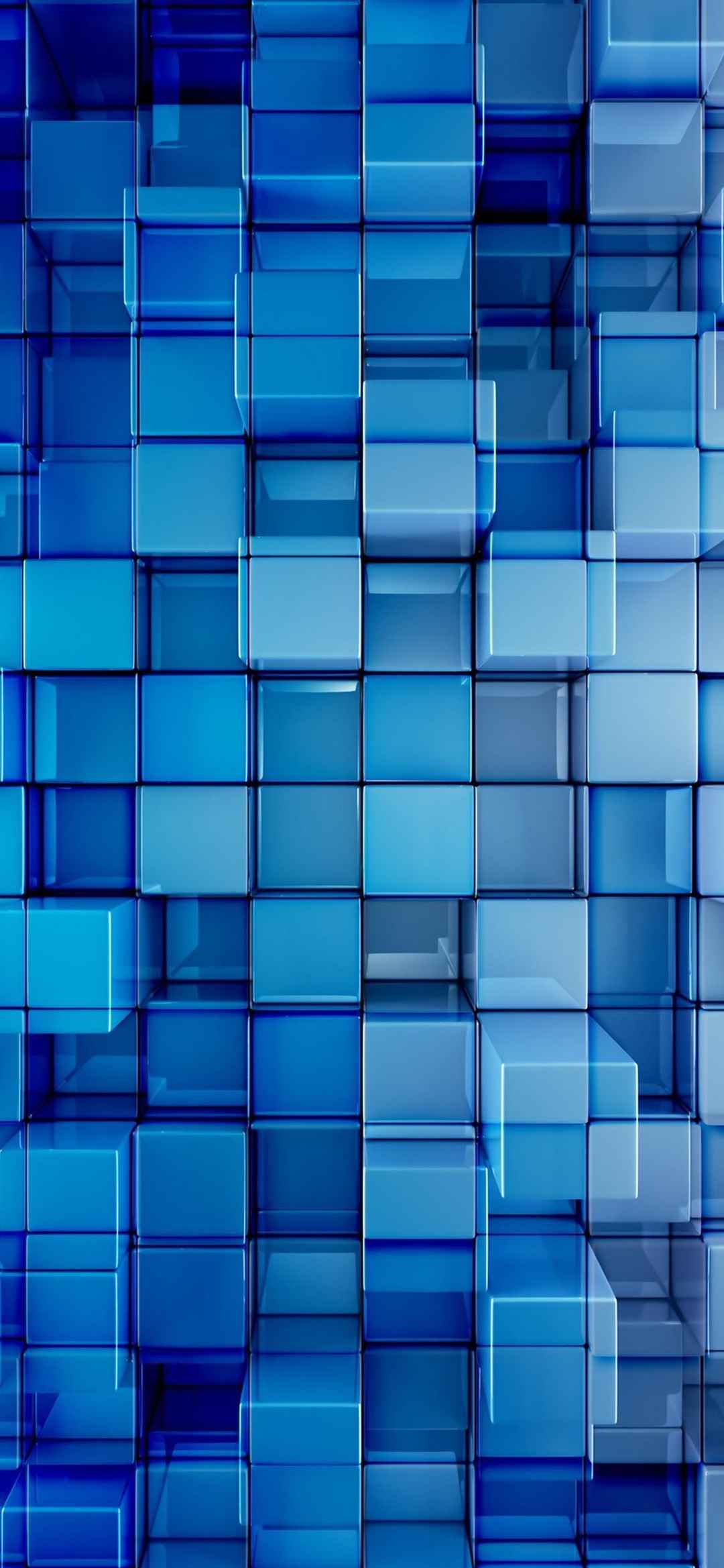 蓝色立体四方体手机壁纸-