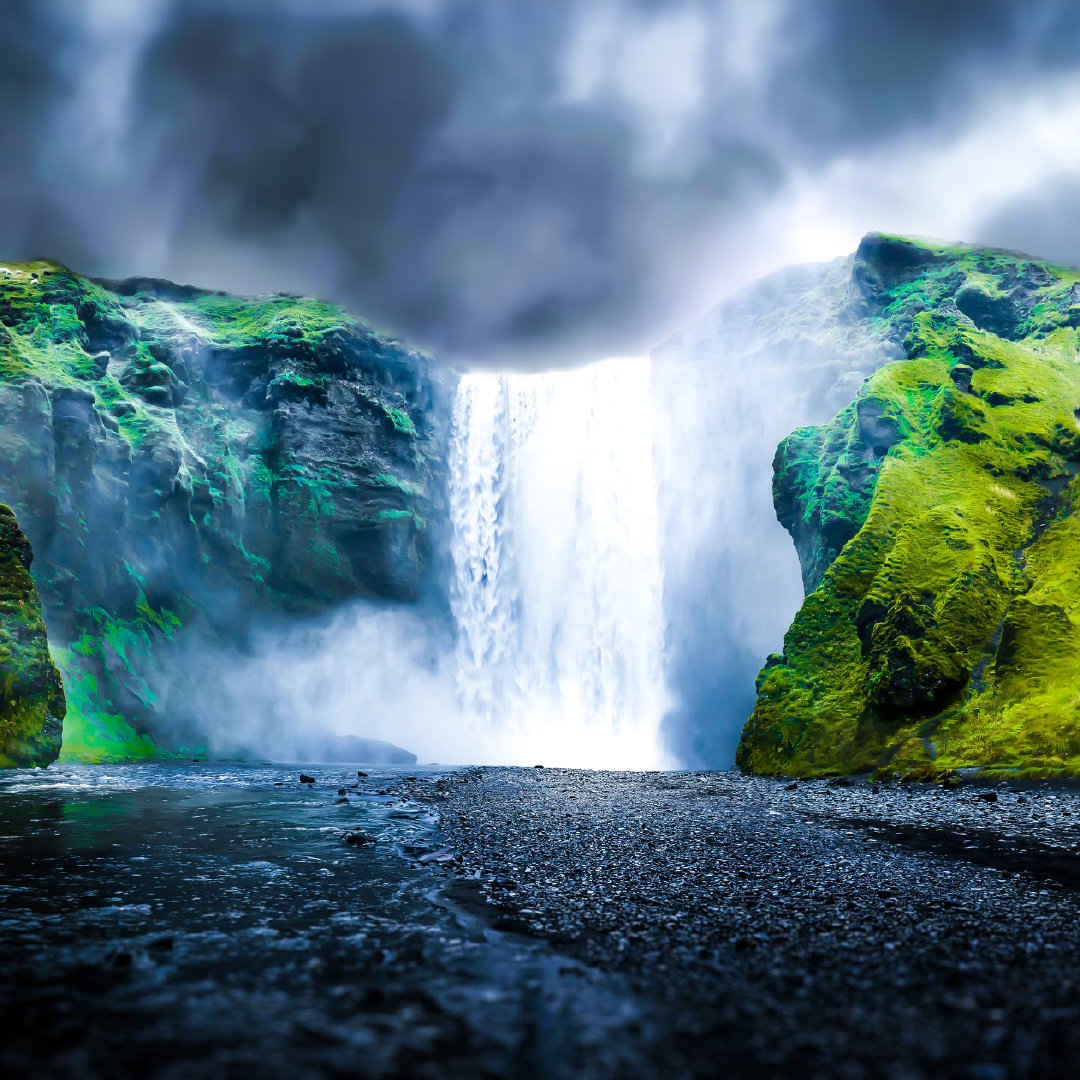 冰岛瀑布风景-