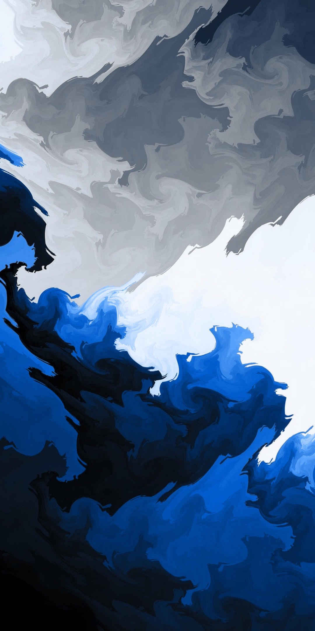 深蓝色液态颜料艺术背景壁纸-