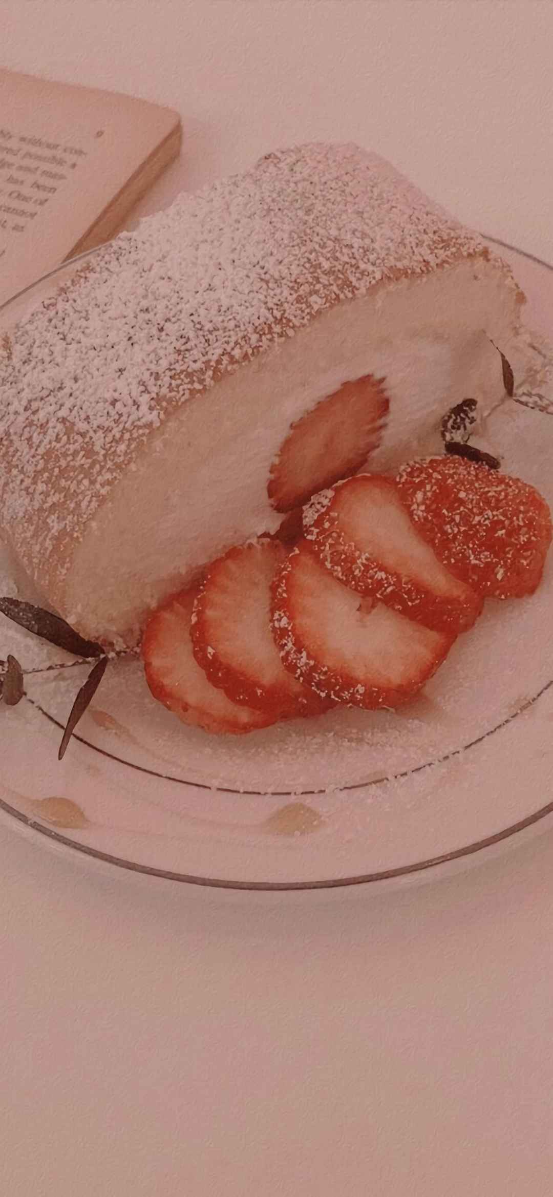 美食草莓粉色系图片