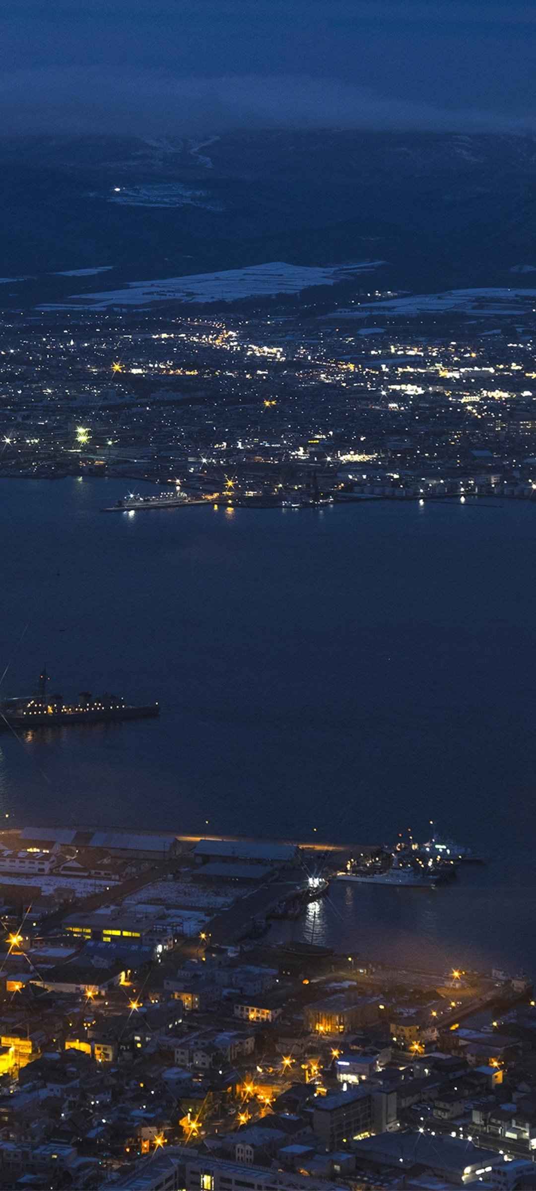 海港城市唯美夜景手机壁纸-