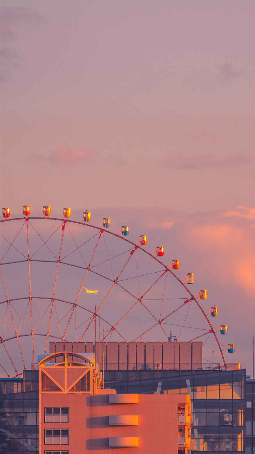 夕阳下的摩天轮浪漫摄影手机壁纸