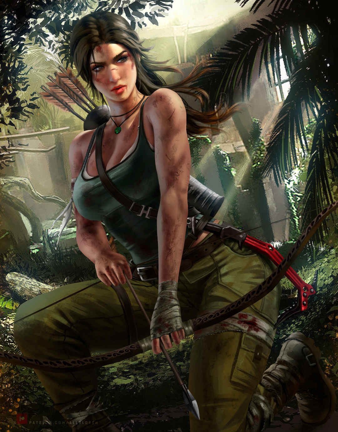 劳拉·克劳馥(Lara Croft)古墓丽影 女猎手 弓箭 丛林女王-