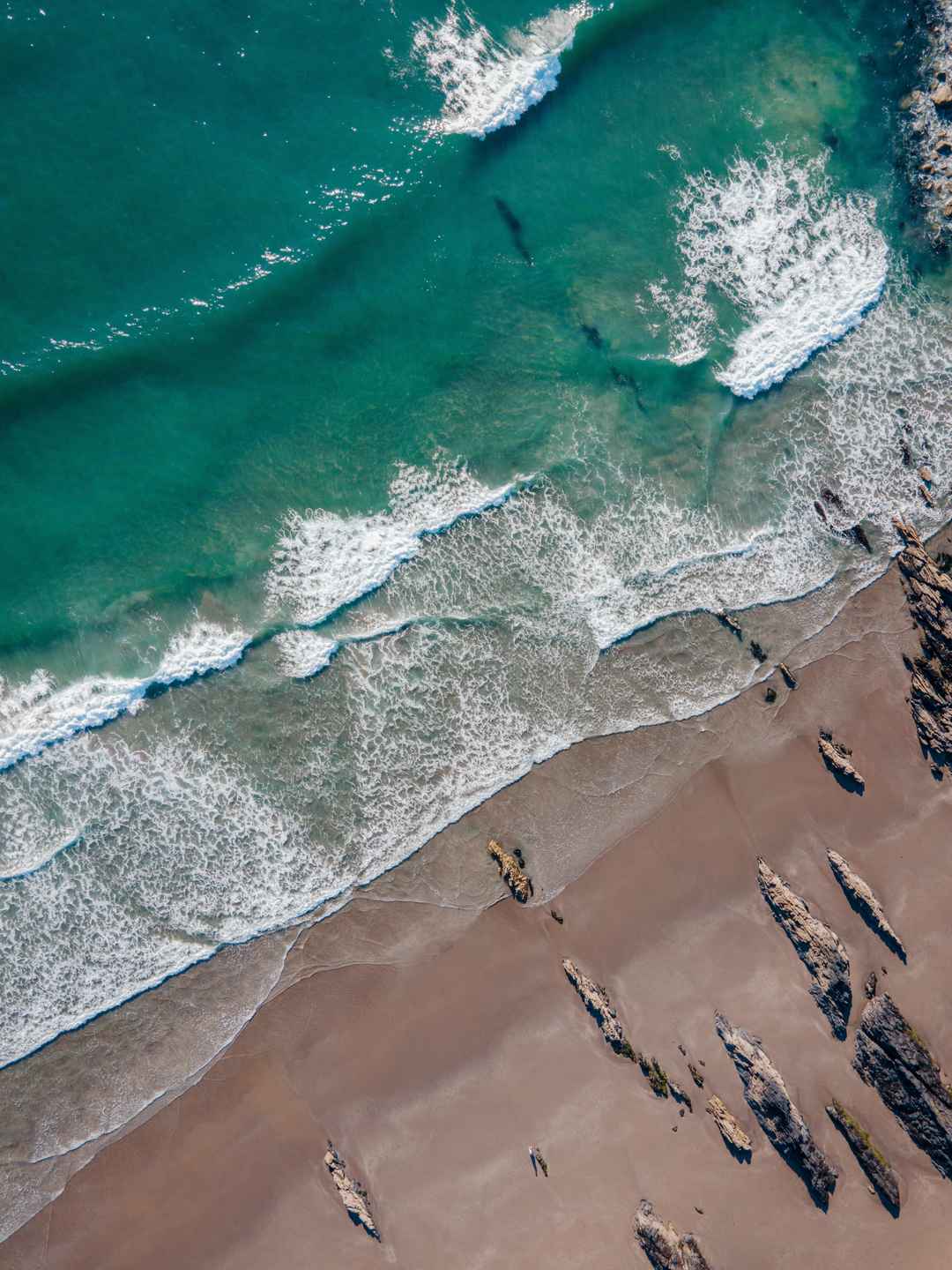 海滩 海浪 航拍手机壁纸-