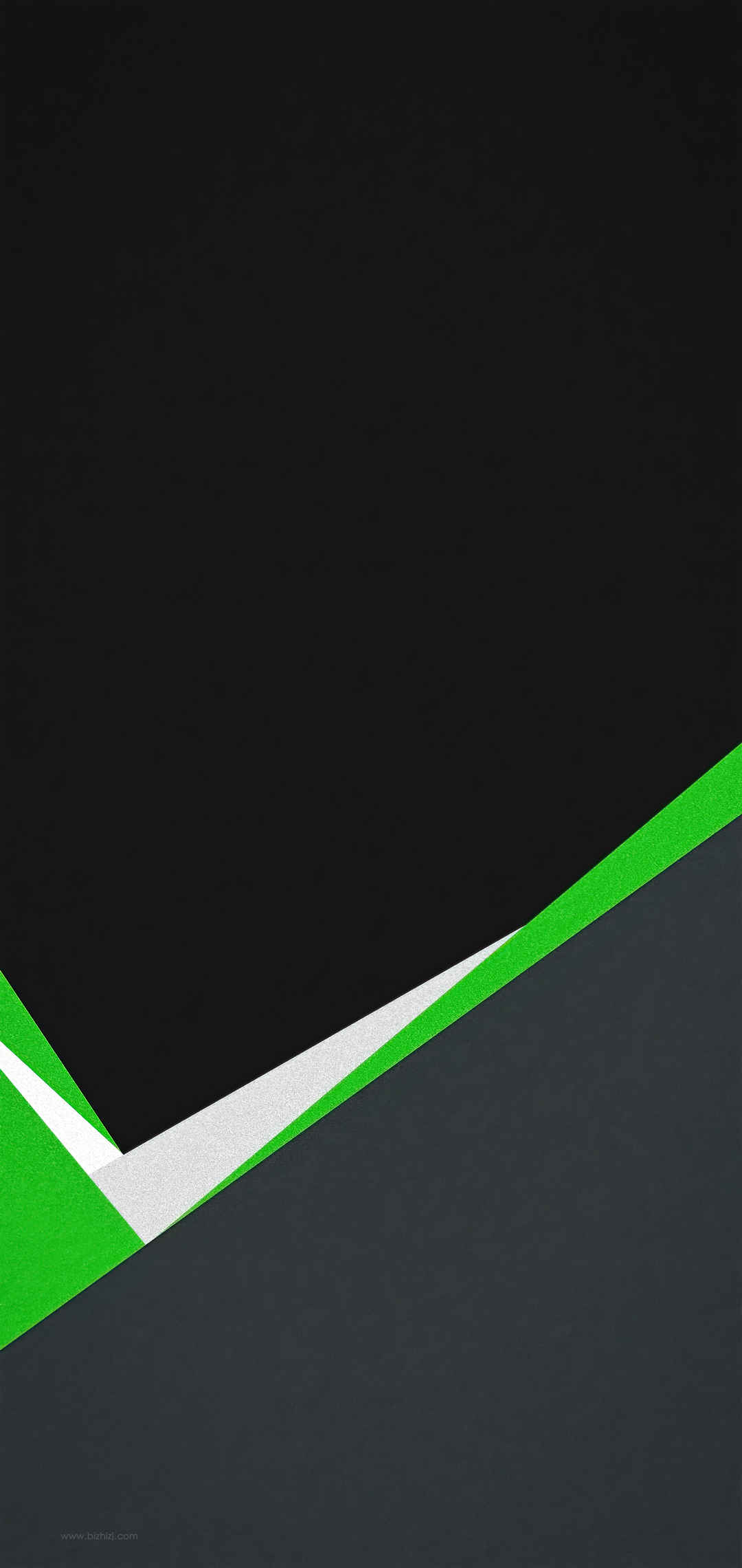 黑色背景绿色凸出图案竖屏壁纸-