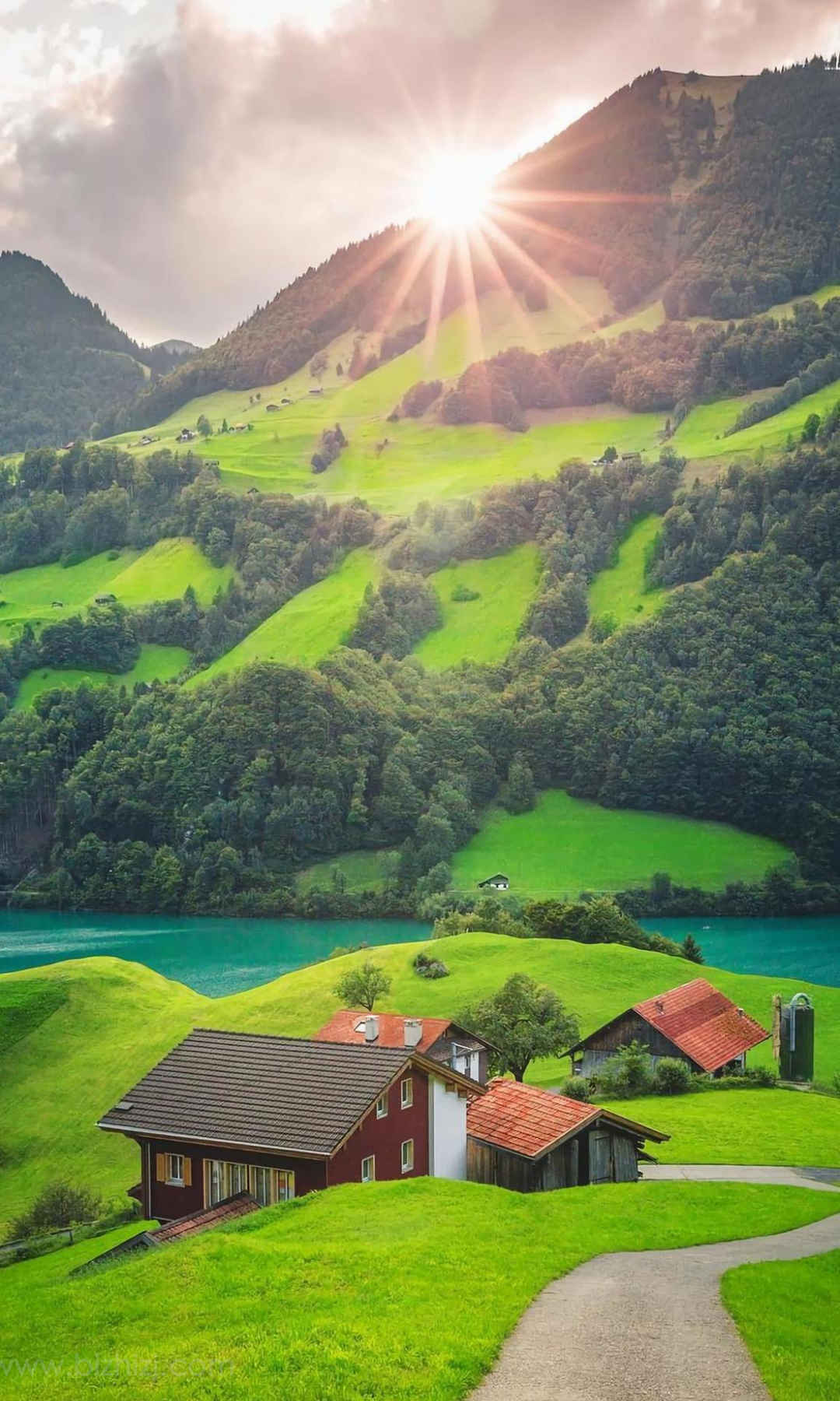 瑞士浪漫唯美意境风景图片-