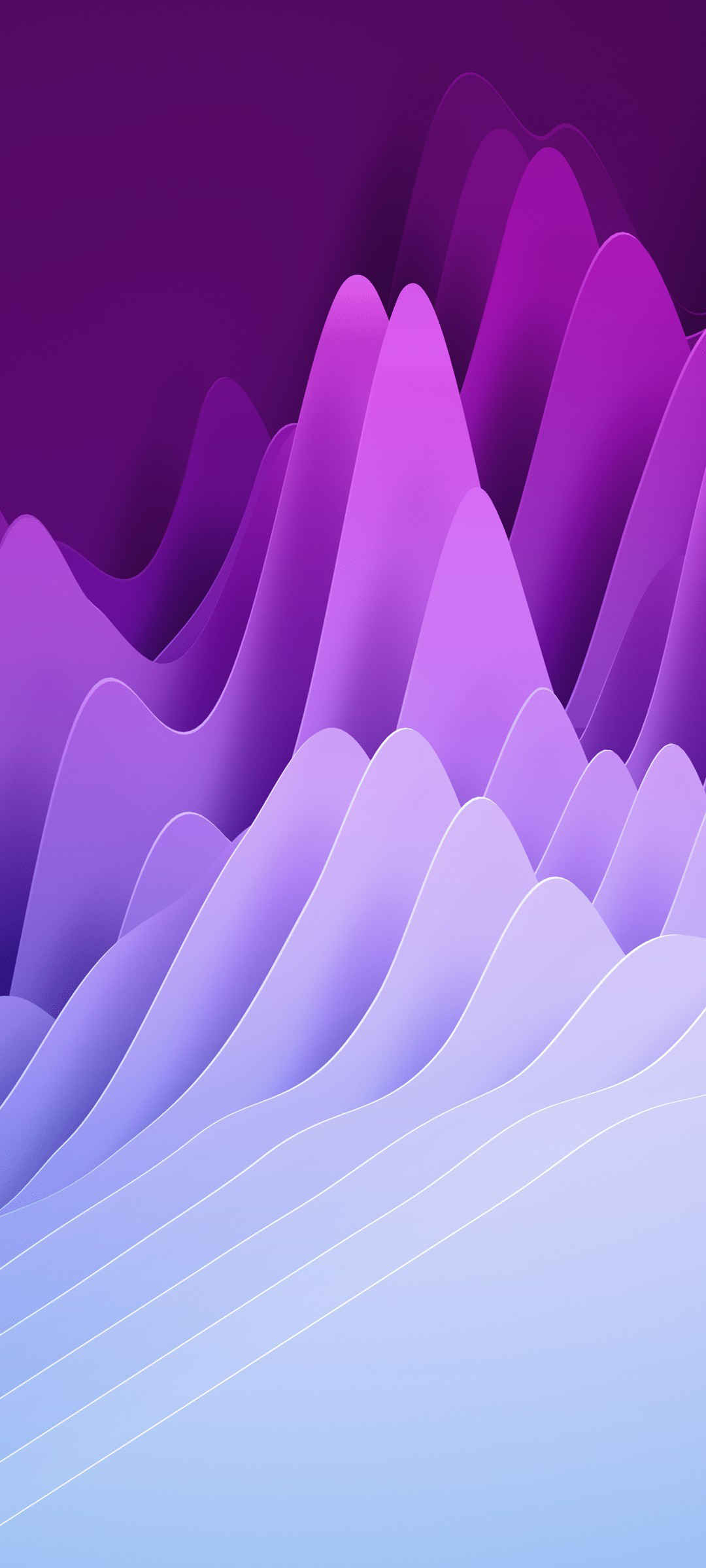 真我Realme UI 3.0紫色渐变层叠背景手机壁纸-