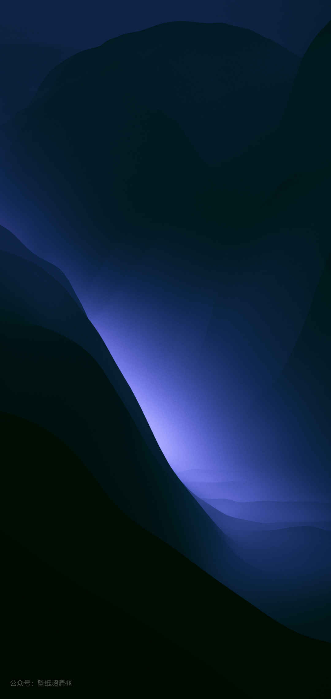 macOS Monterey内置深蓝色渐变背景手机壁纸 1440x3040PX