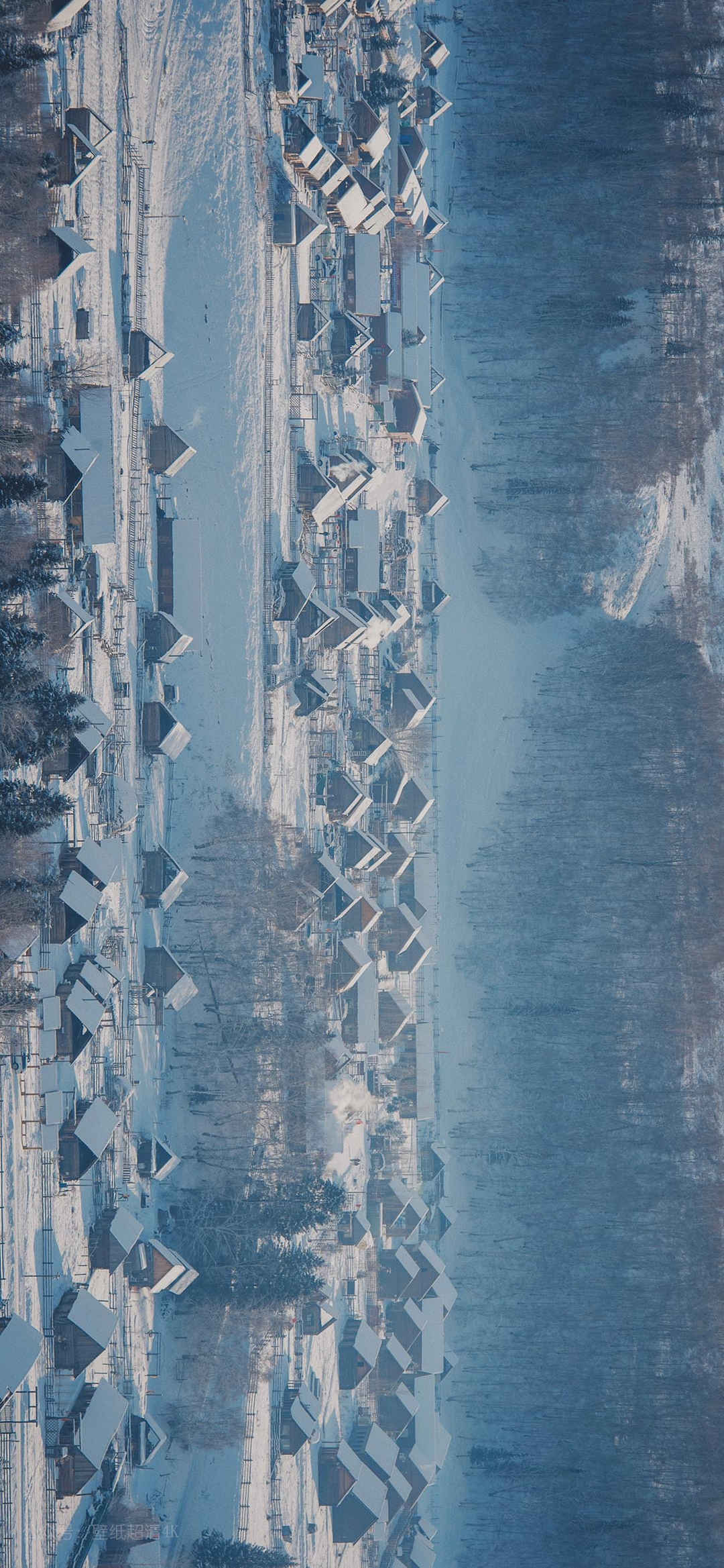 横屏冬季雪景手机壁纸-