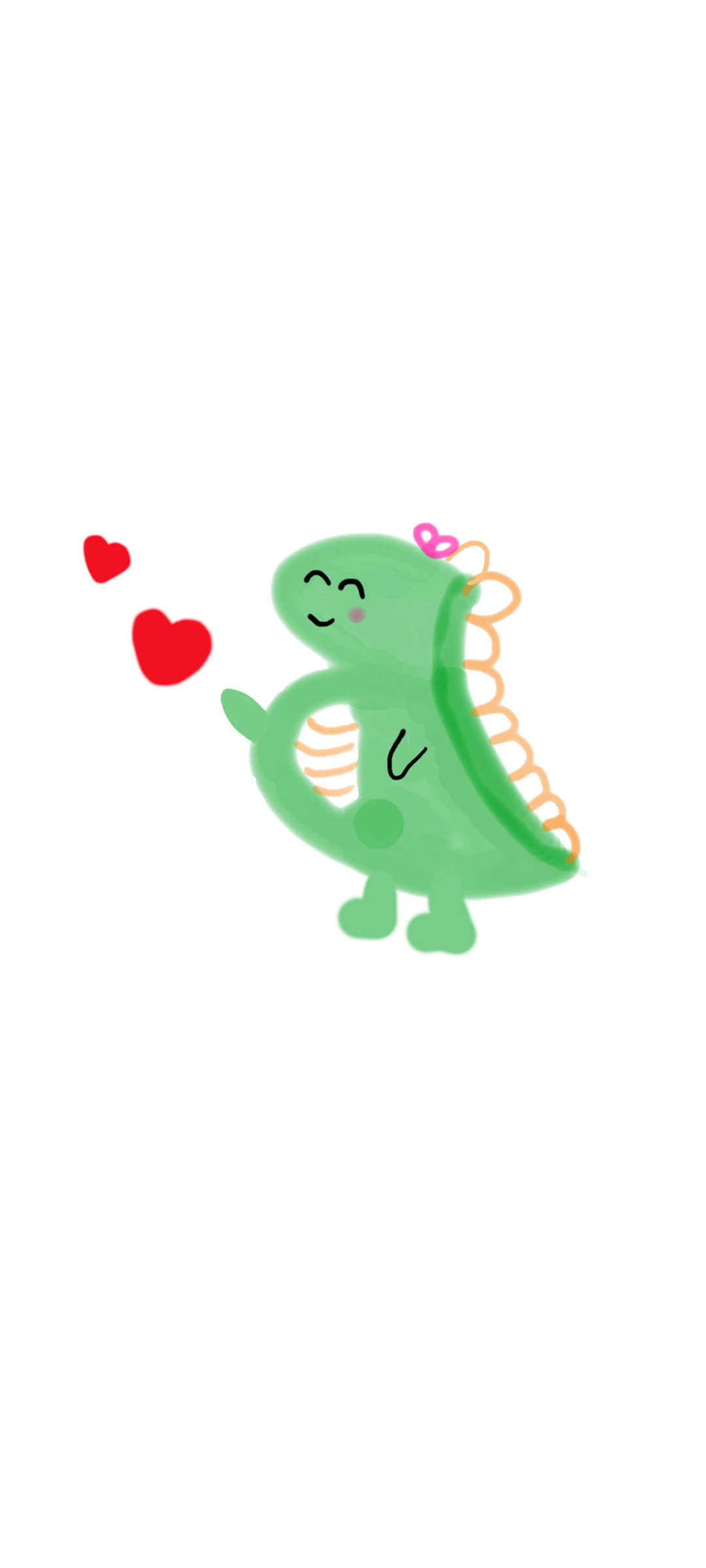 可爱情侣绿色小恐龙 一左一右手机壁纸-