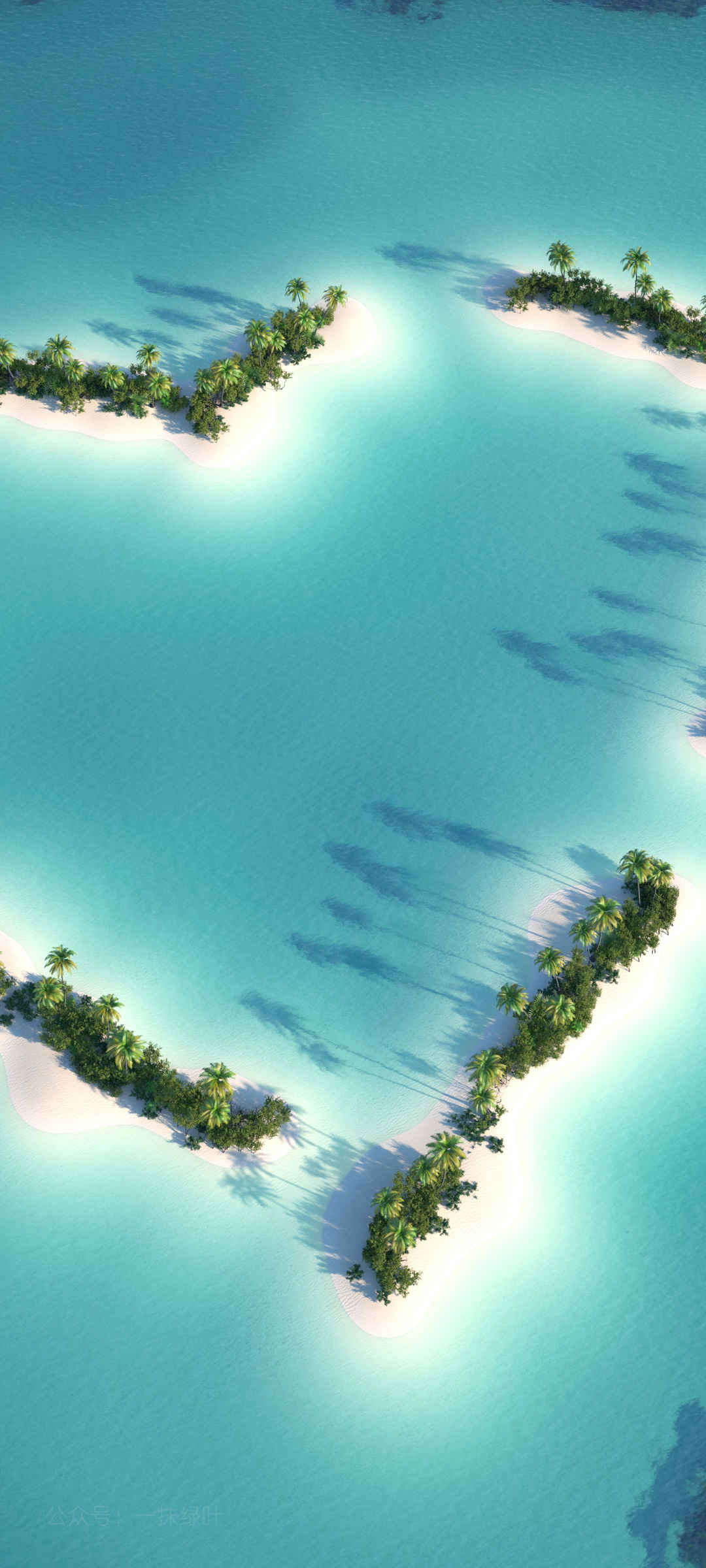 爱心岛浪漫大海风景手机壁纸-
