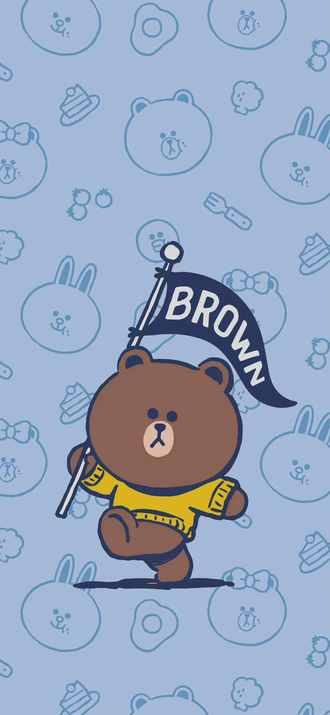 手机壁纸可爱卡通布朗熊-