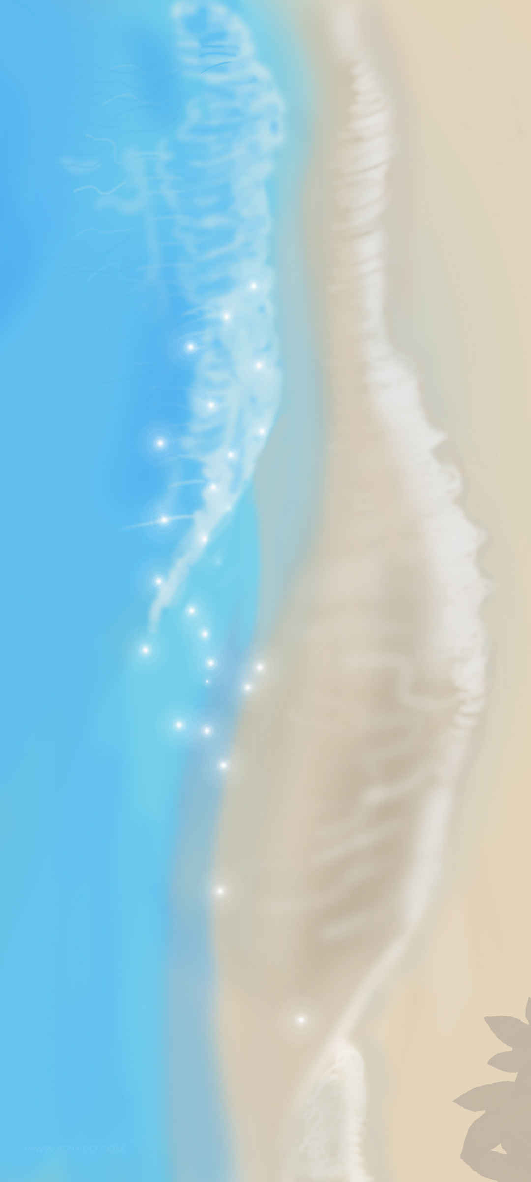 彼岸原创 美丽蓝色大海沙滩风景手机壁纸