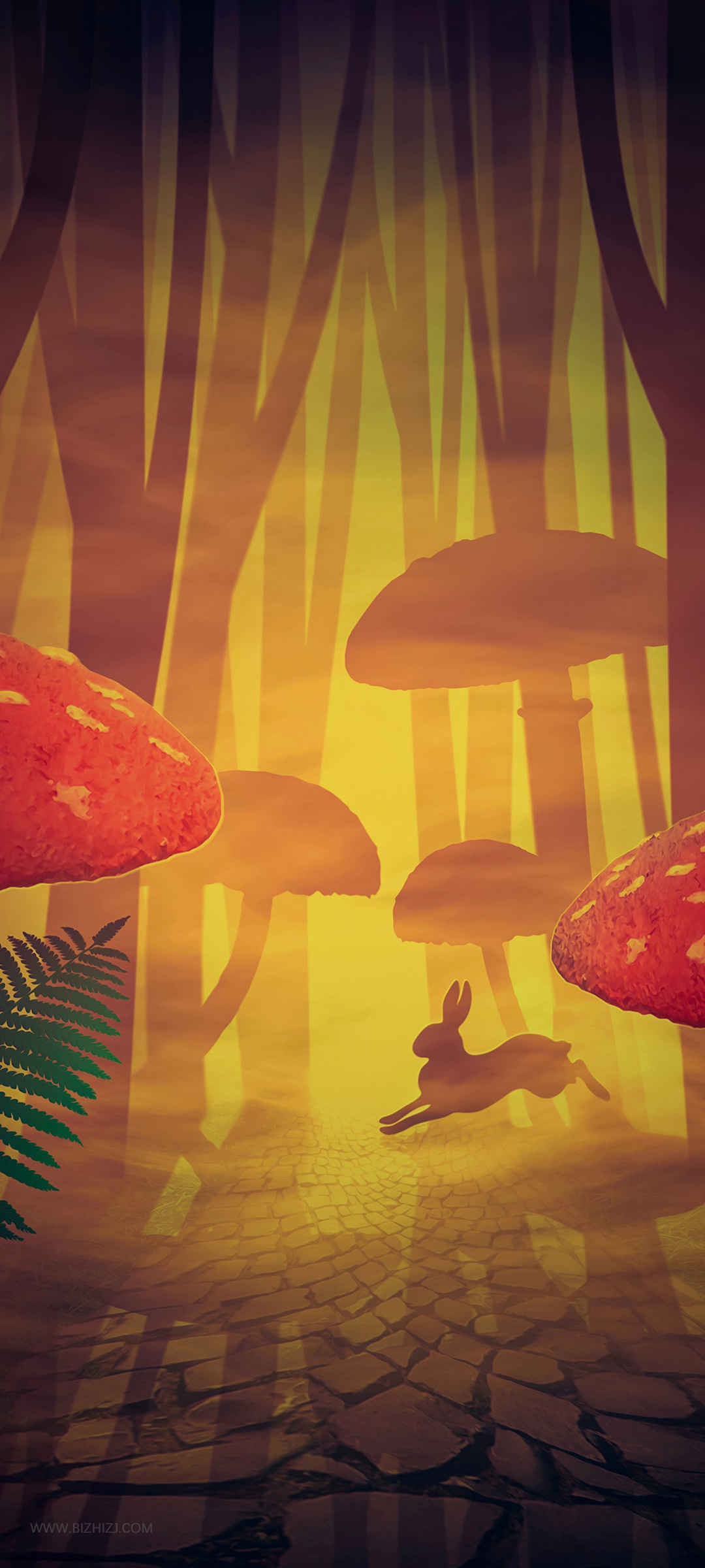 蘑菇小鹿创意风景手机壁纸