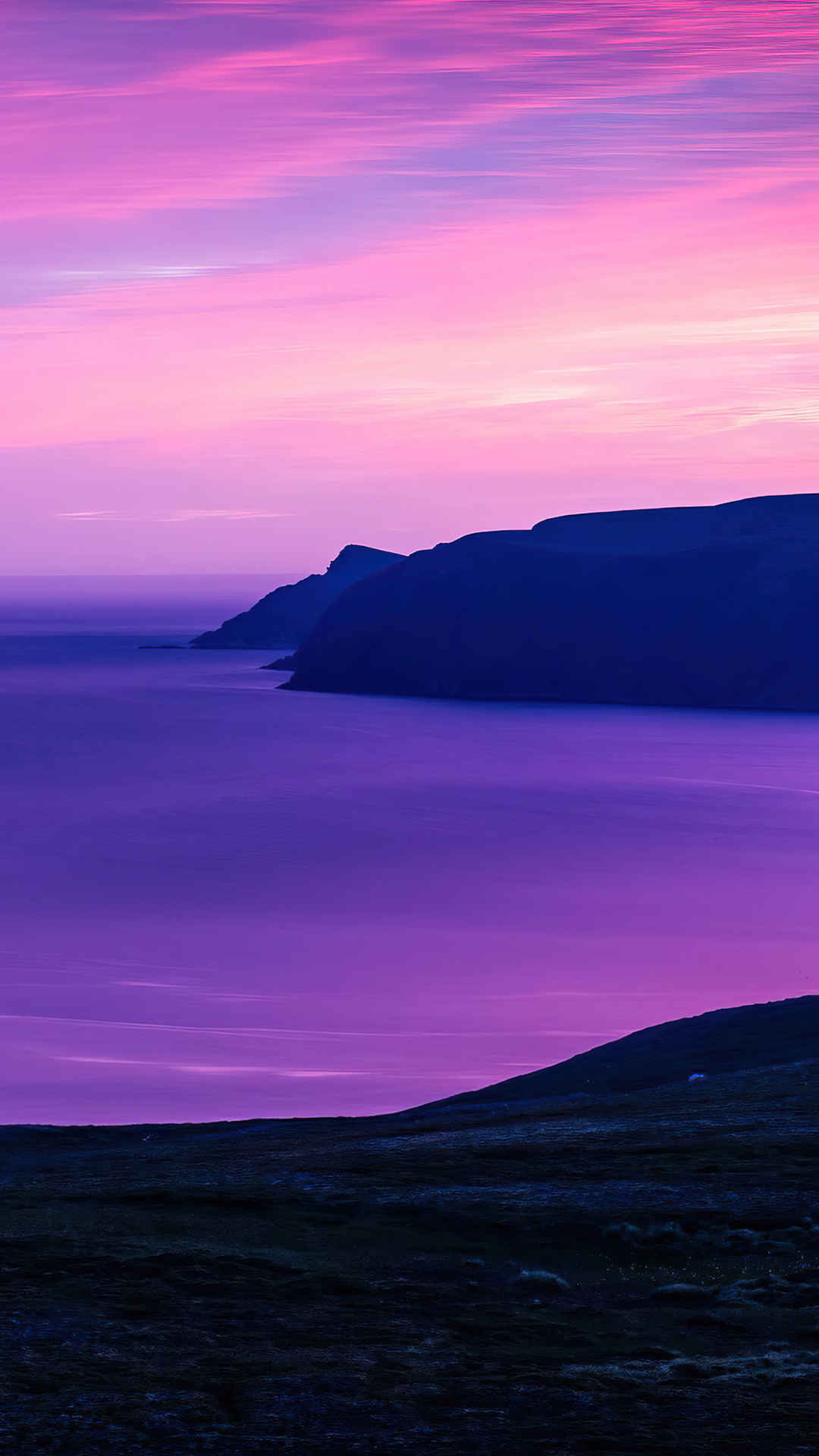 紫色黄昏世界自然风光最美图片-