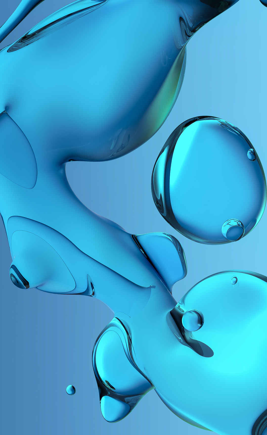 蓝色液体气泡手机壁纸-
