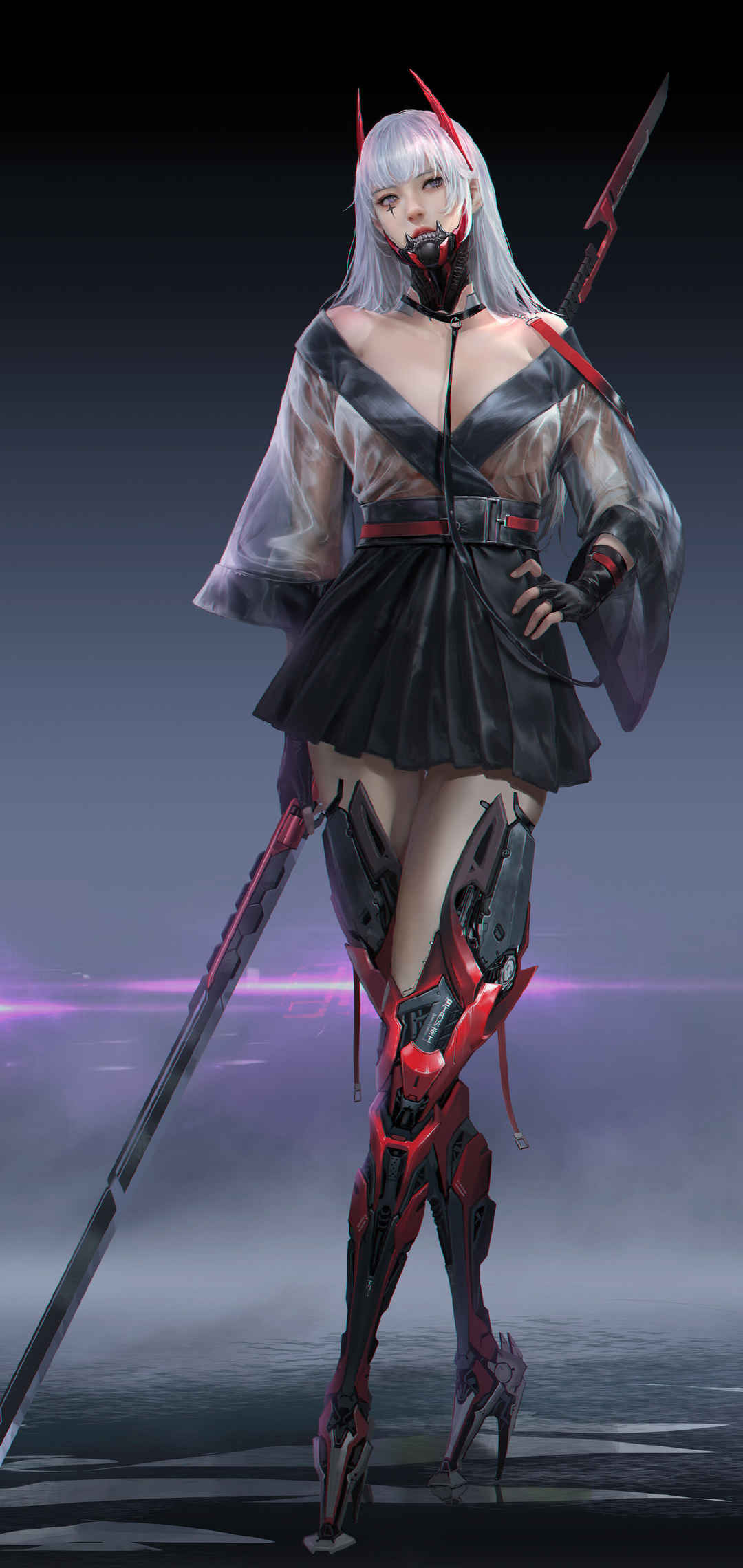 未来女战士 刀剑武器 超酷美女 透视装