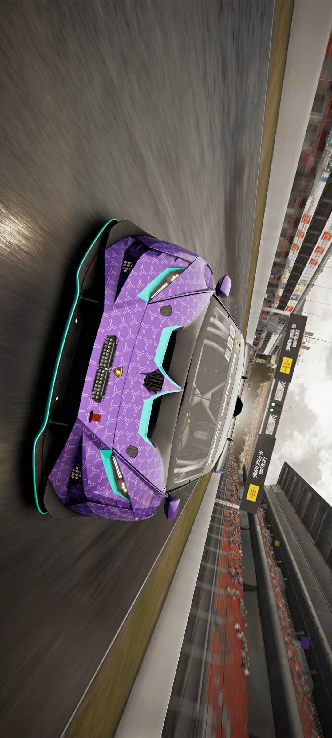 兰博基尼Huracan Super Trofeo EVO2 紫色跑车手机壁纸-