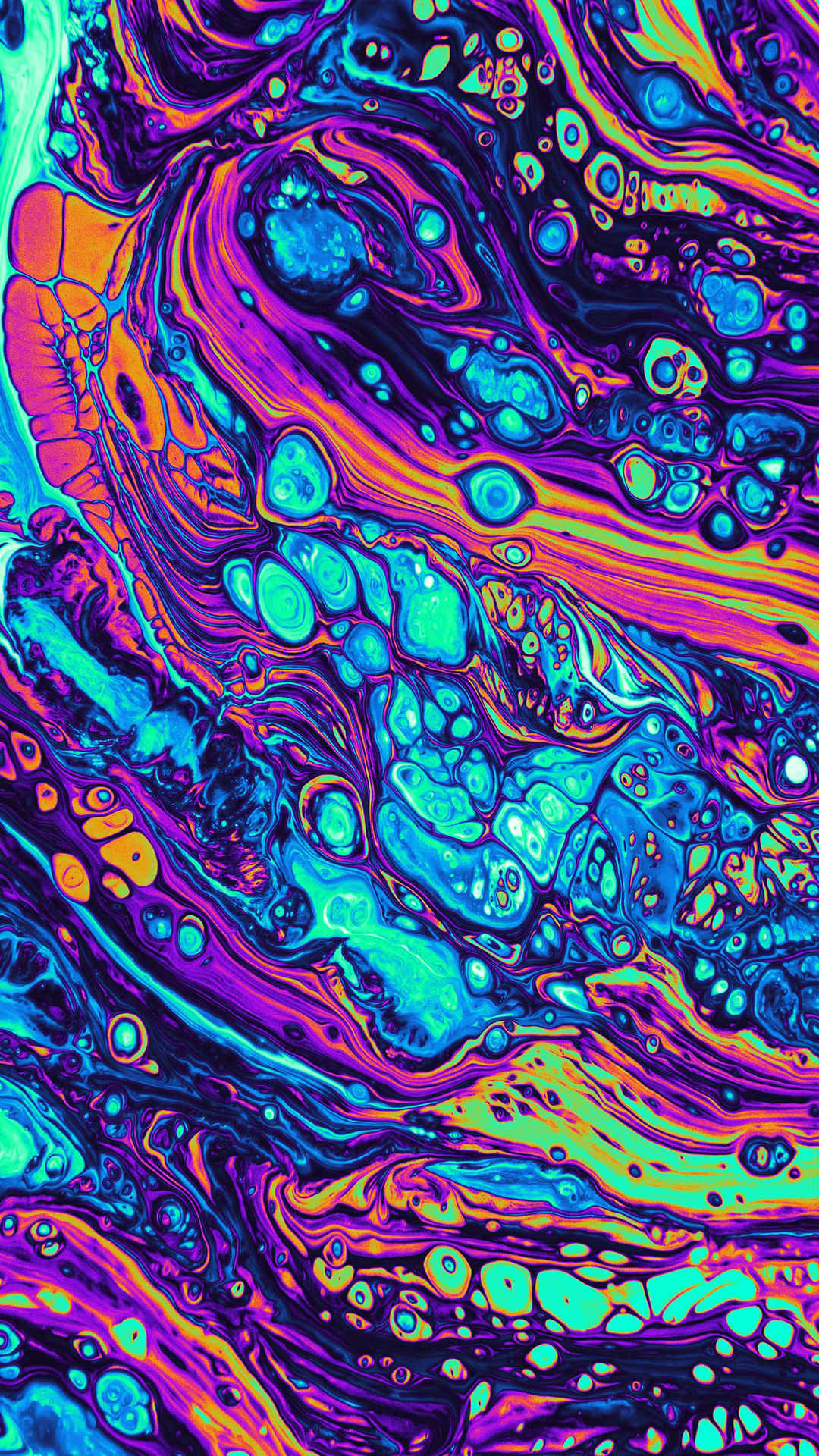彩色 液体 颜料 艺术手机壁纸-