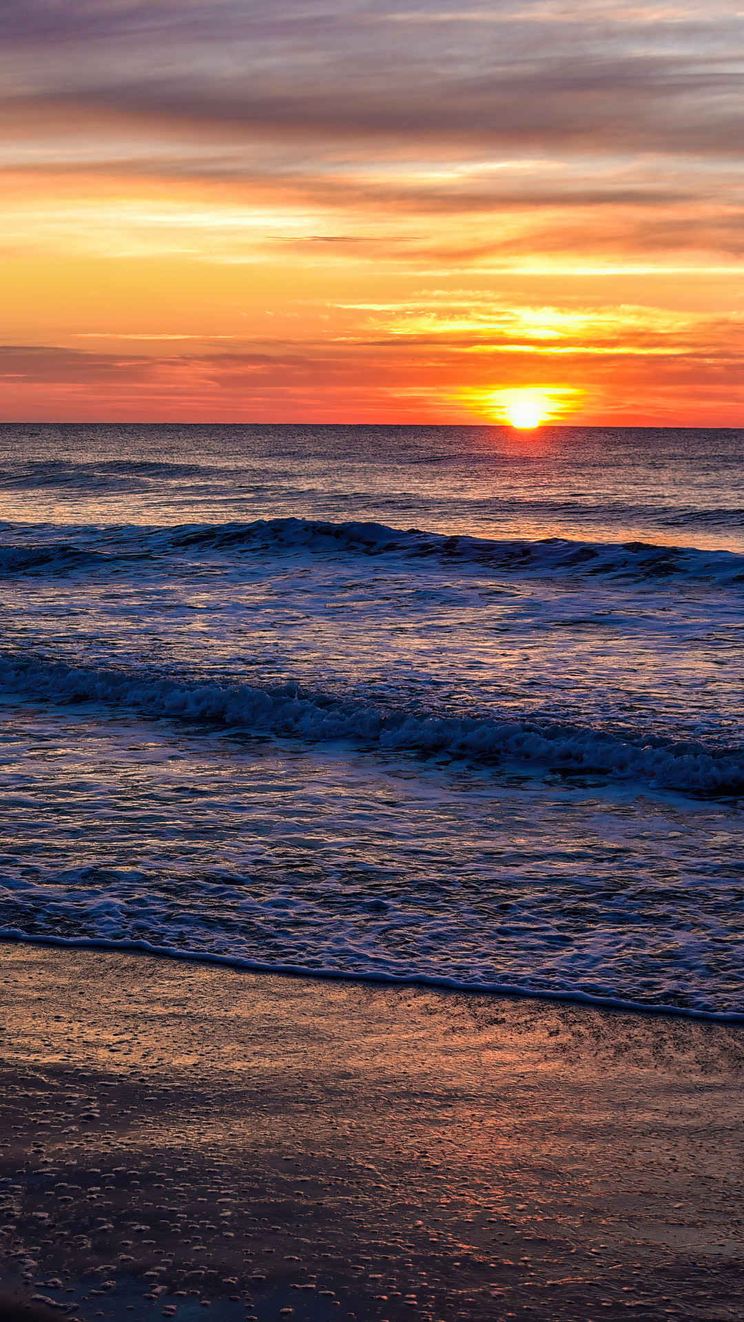 日落 大海 海滩手机壁纸-