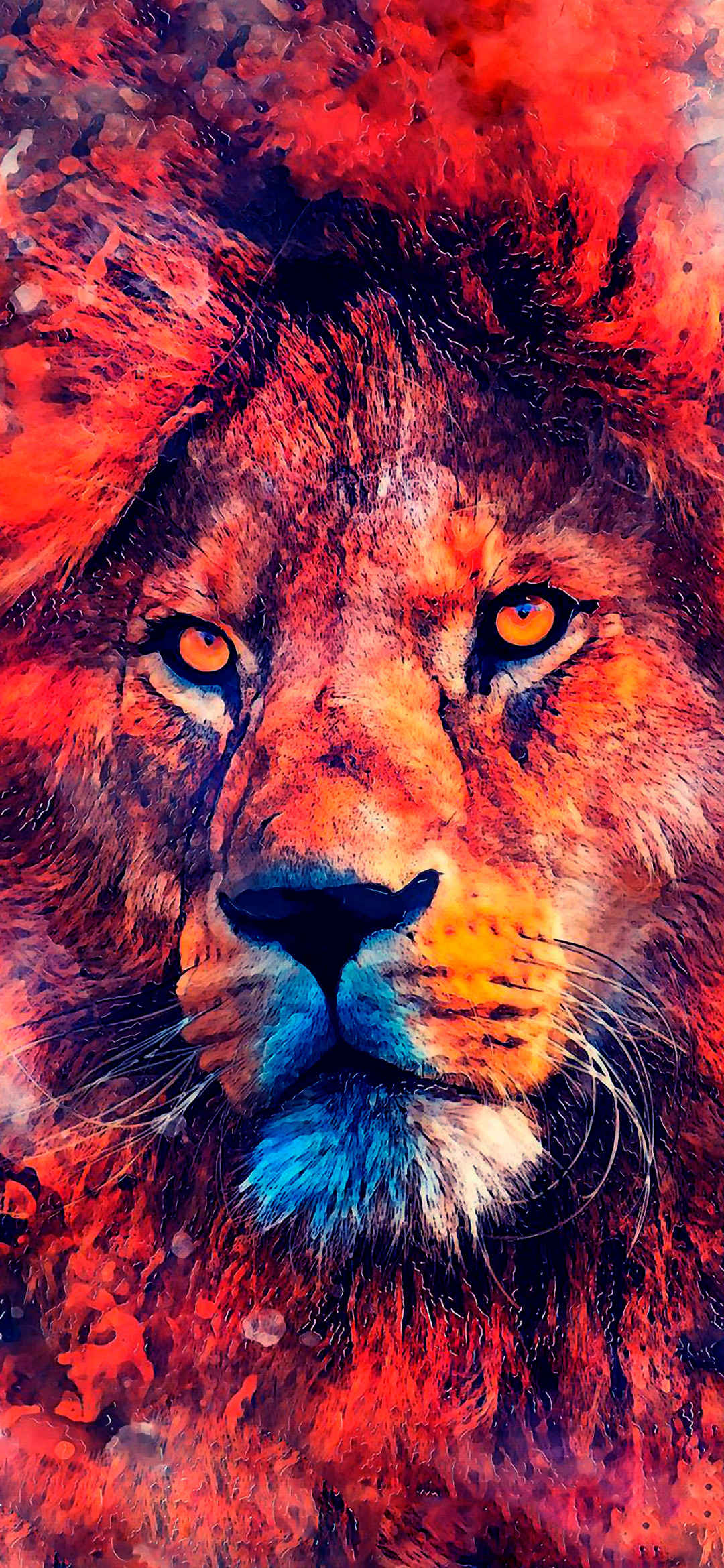 狮子插画手机壁纸-