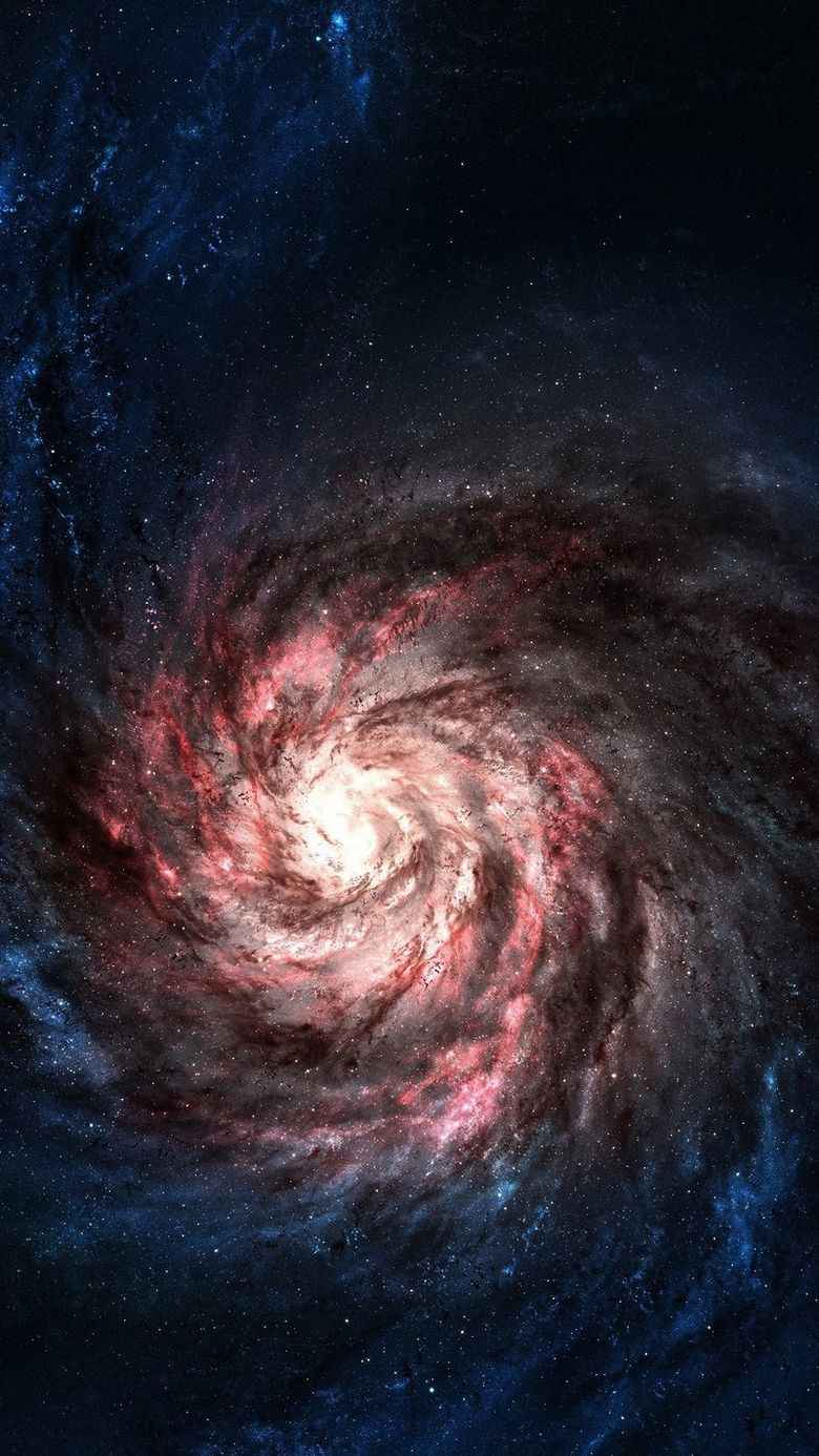 炫彩的宇宙星云，银河系高清手机壁纸-