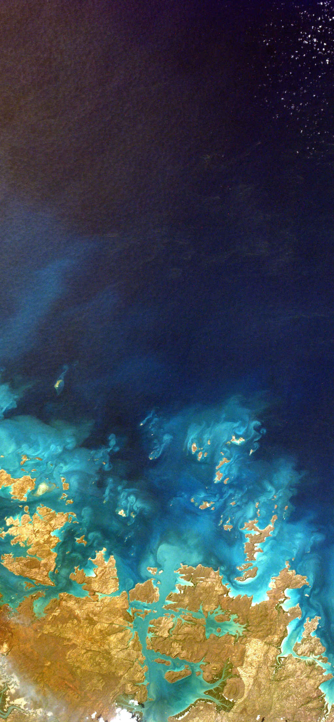 俯瞰海岛礁石视角手机高清壁纸-