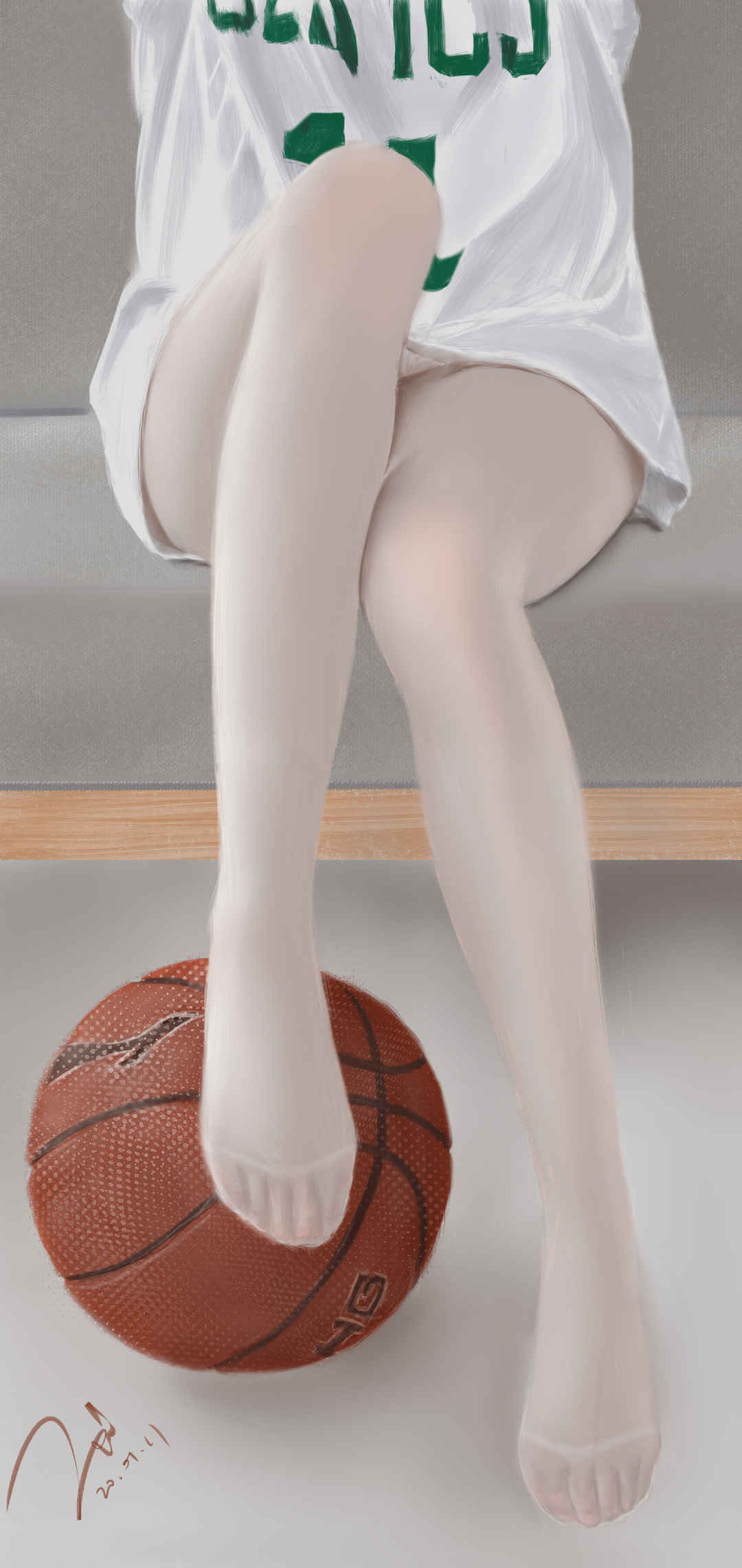 白裤袜篮球美腿