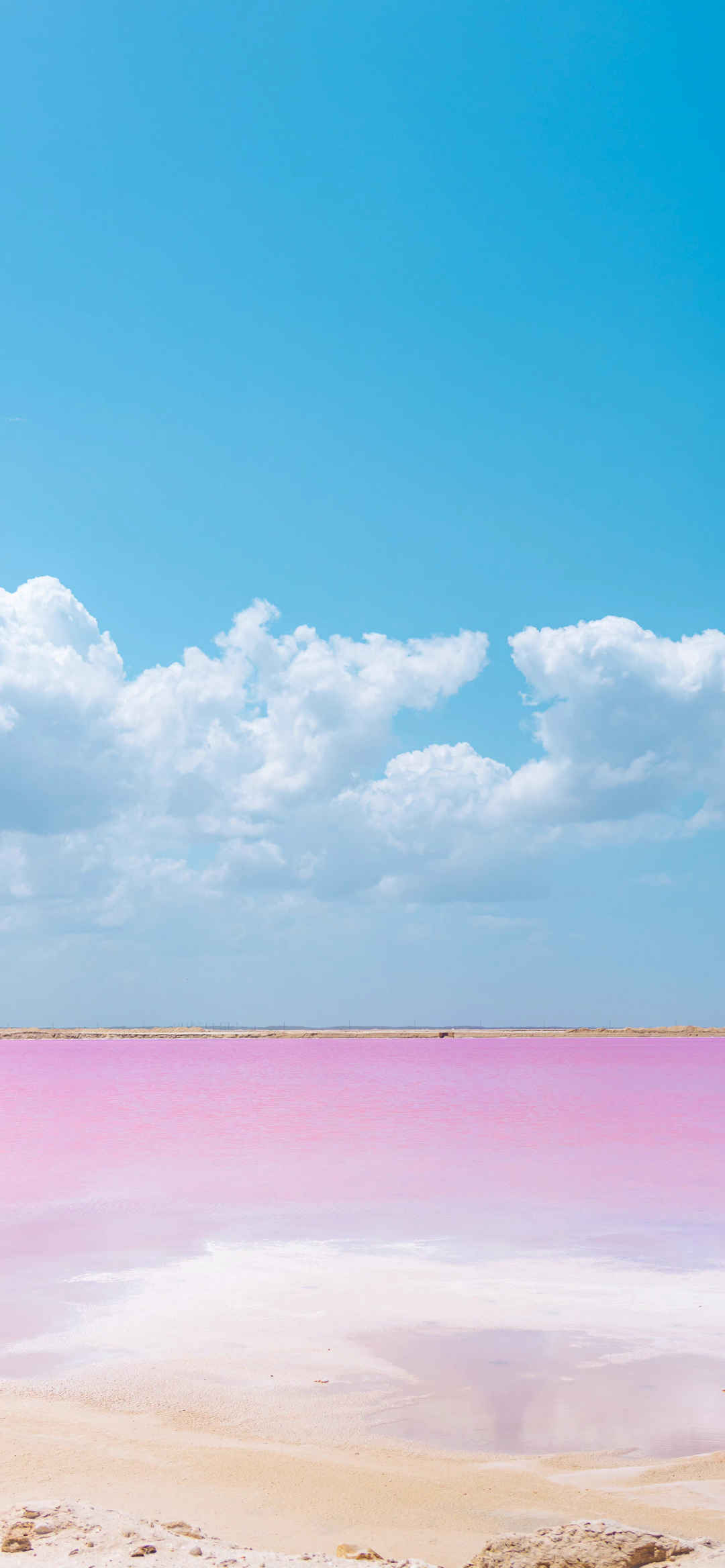 高清蓝天白云粉色海洋壁纸风景-