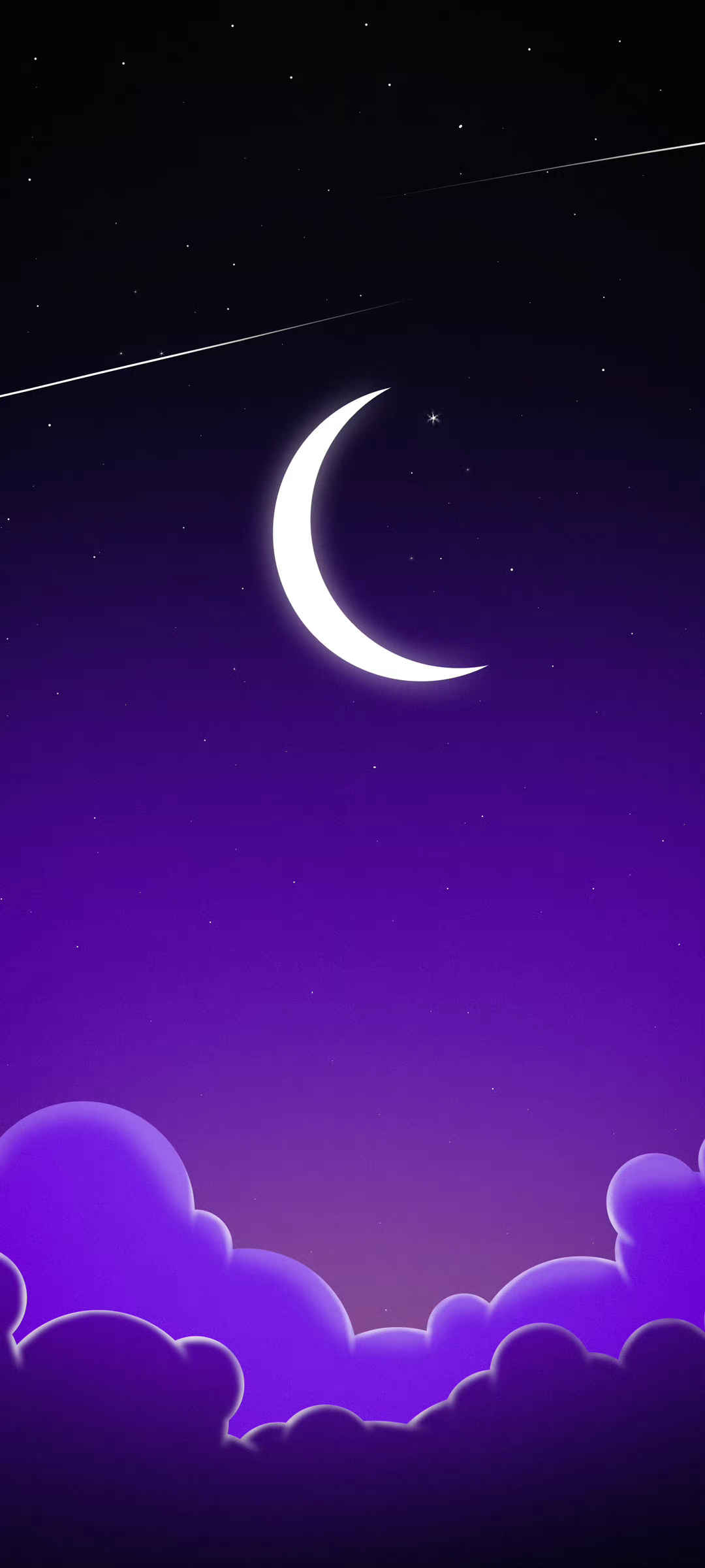 夜空月亮深色风景手机壁纸-