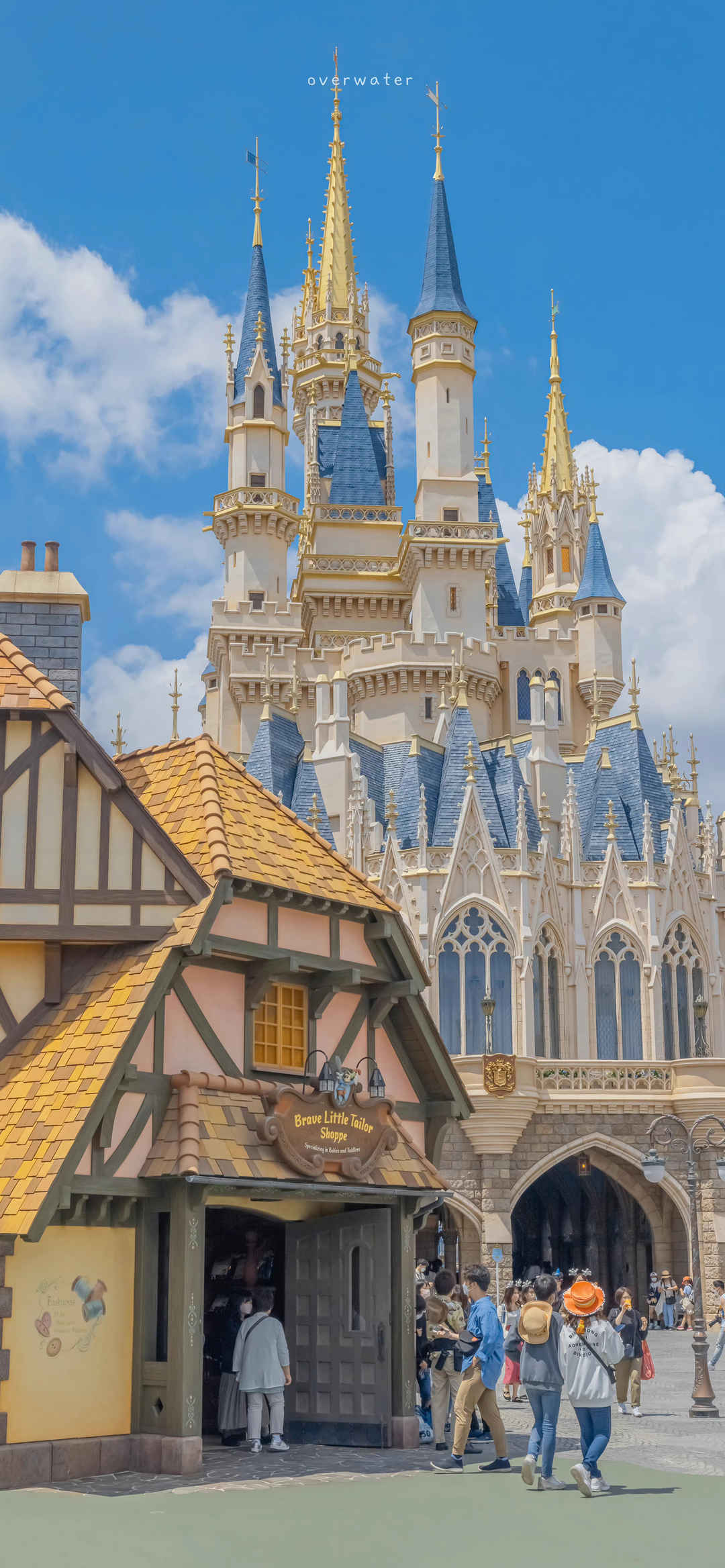 蓝天白云迪士尼城堡风景手机壁纸-