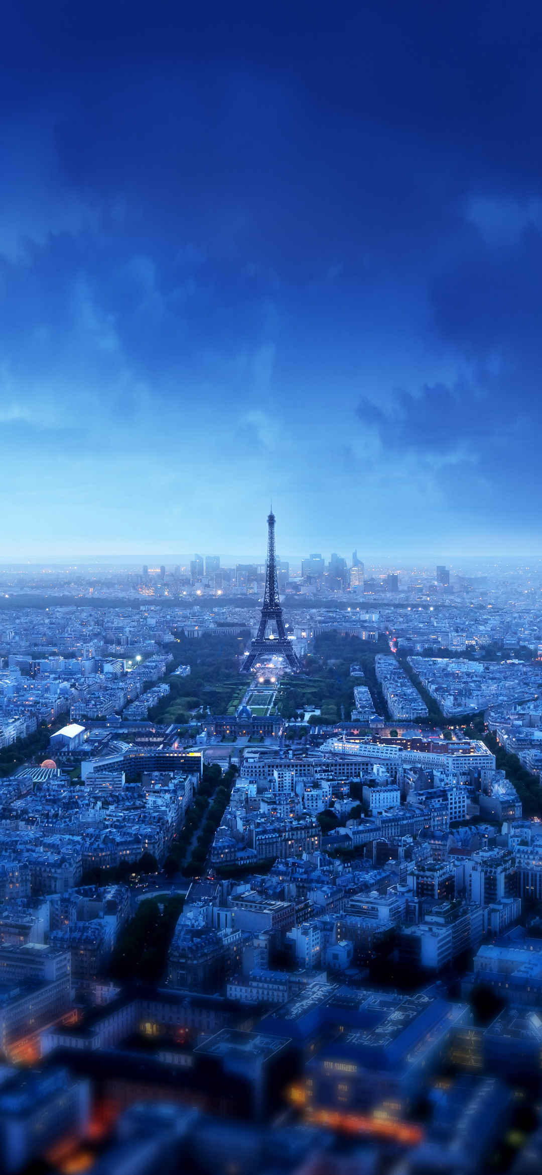 巴黎城市蓝色系手机壁纸-