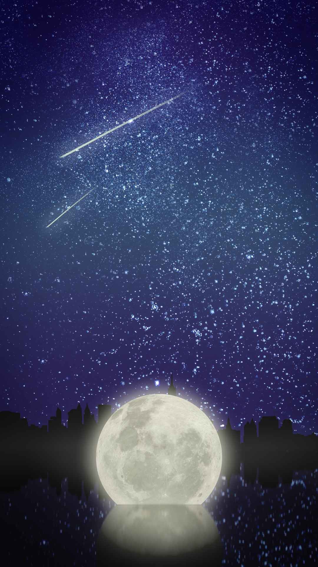 月亮 星星 繁星点点 夜晚的天空