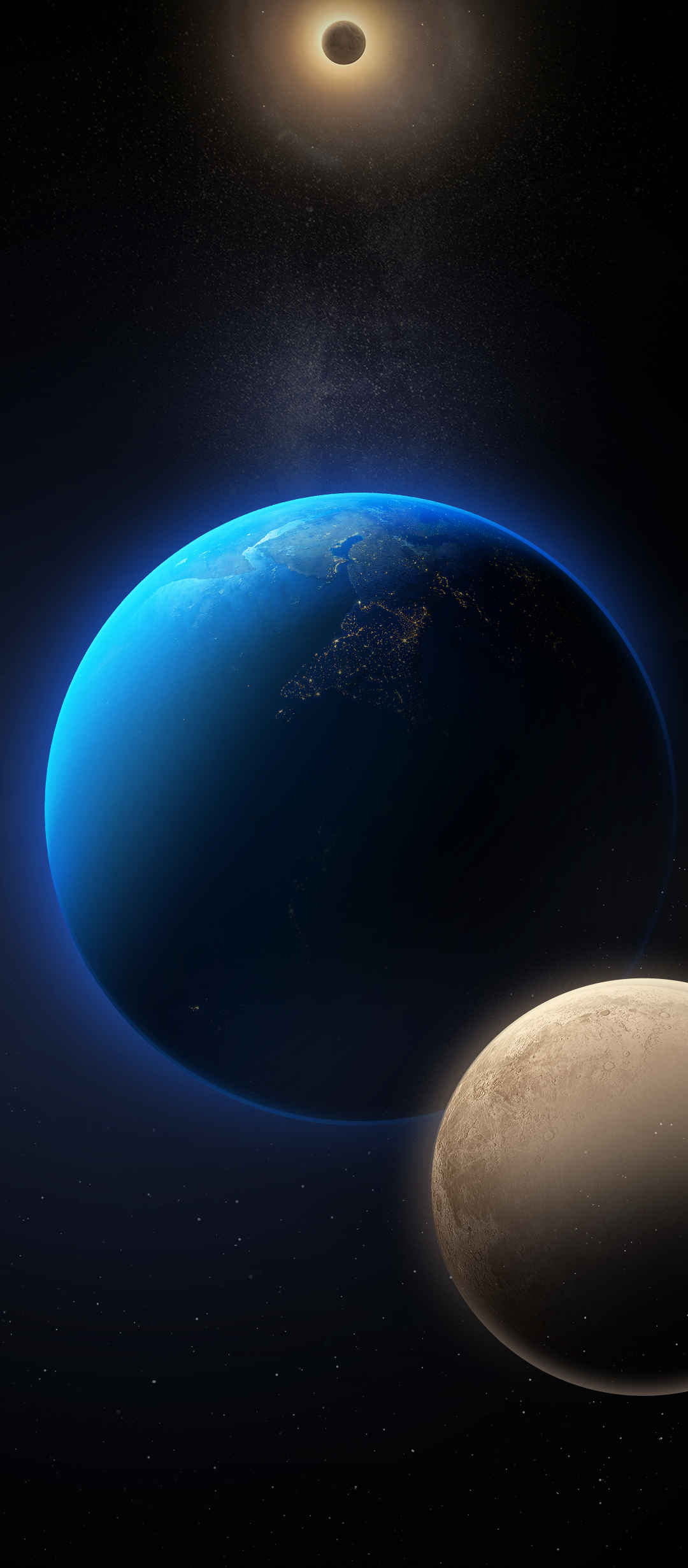 Infinix Zero X Pro 内置蓝色地球 月球 星球手机壁纸