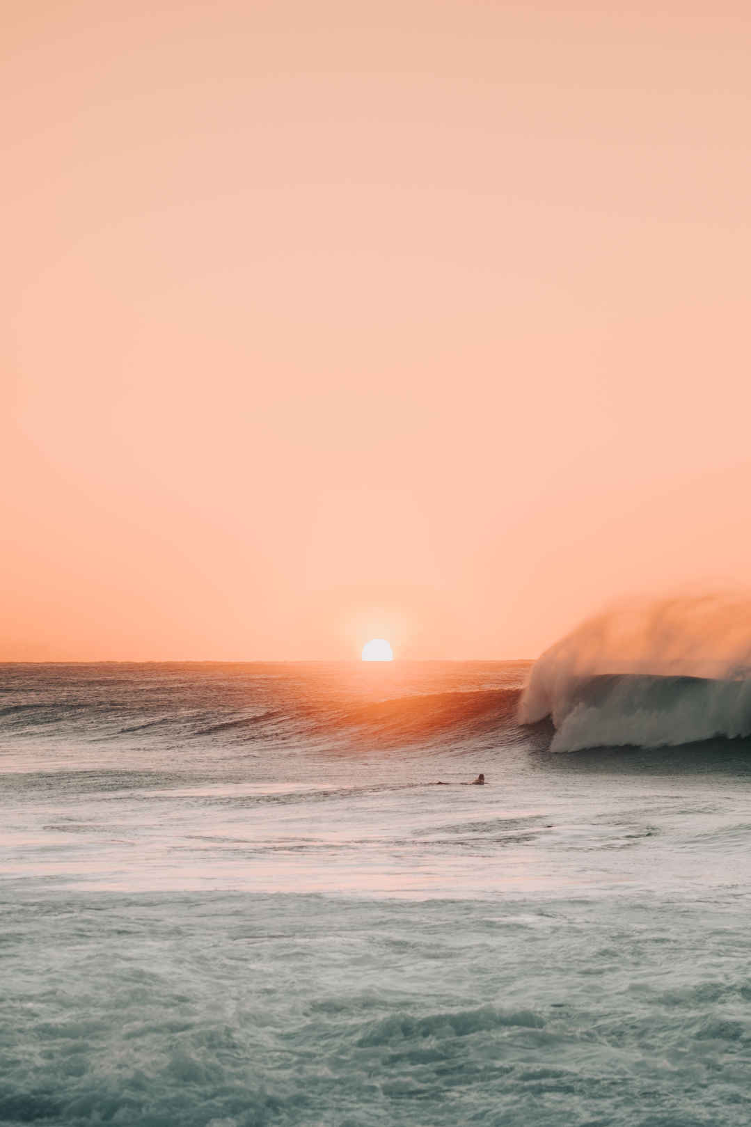 日落 大海 海浪手机壁纸