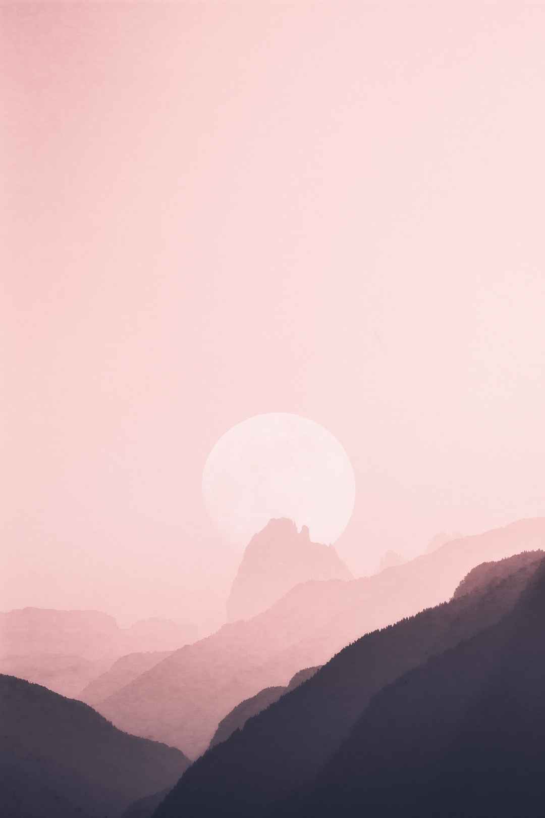 粉色山上日出手机壁纸