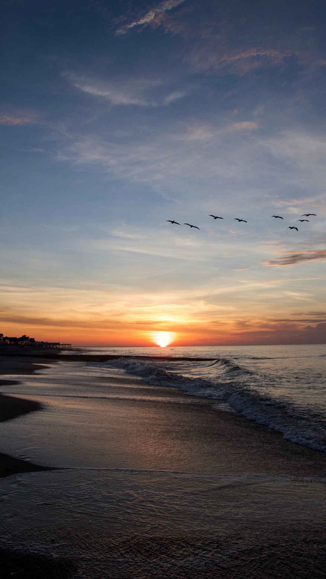 海平面日落风景手机壁纸