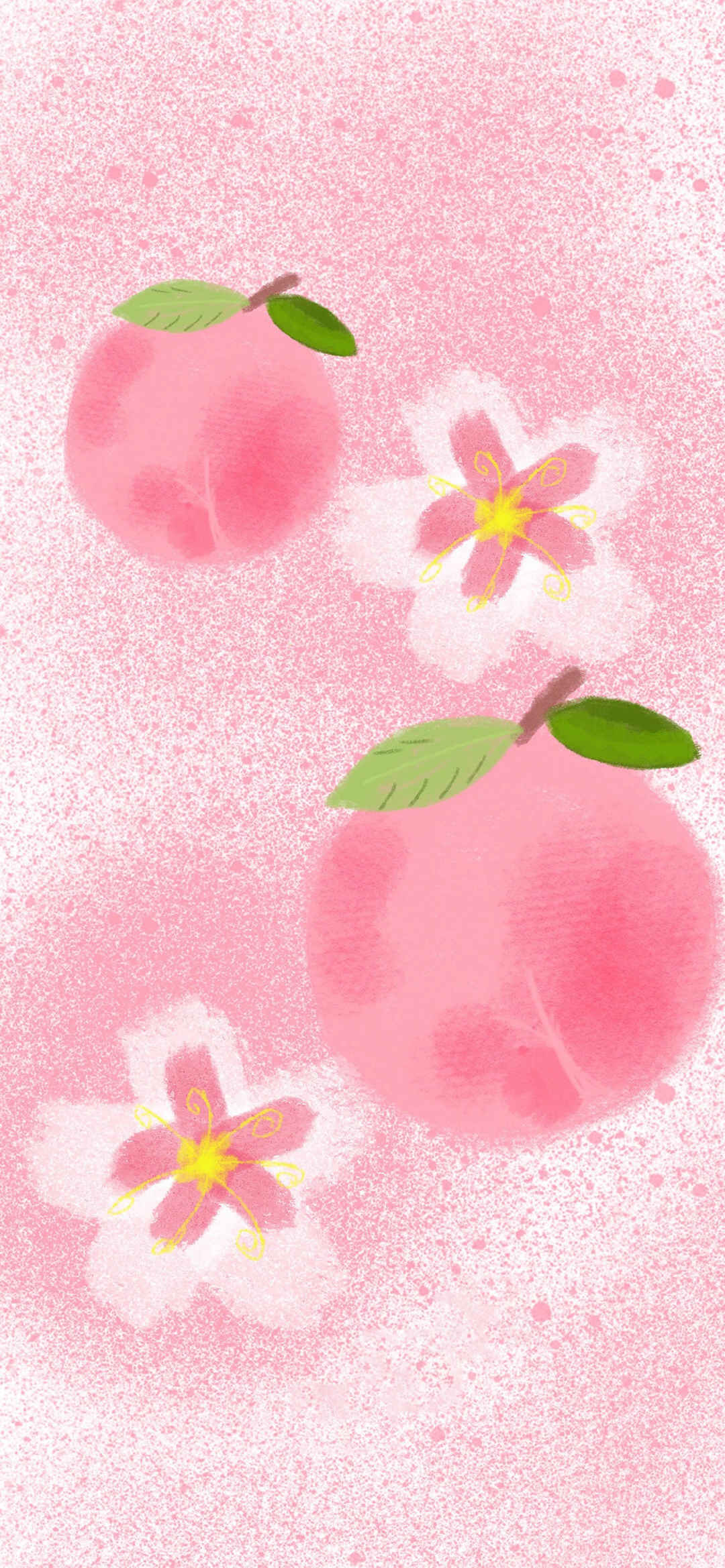 桃子分红绘画手机壁纸